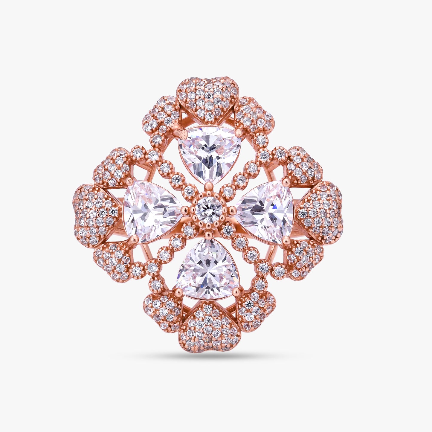 Rose Gold Floral Statement Ring