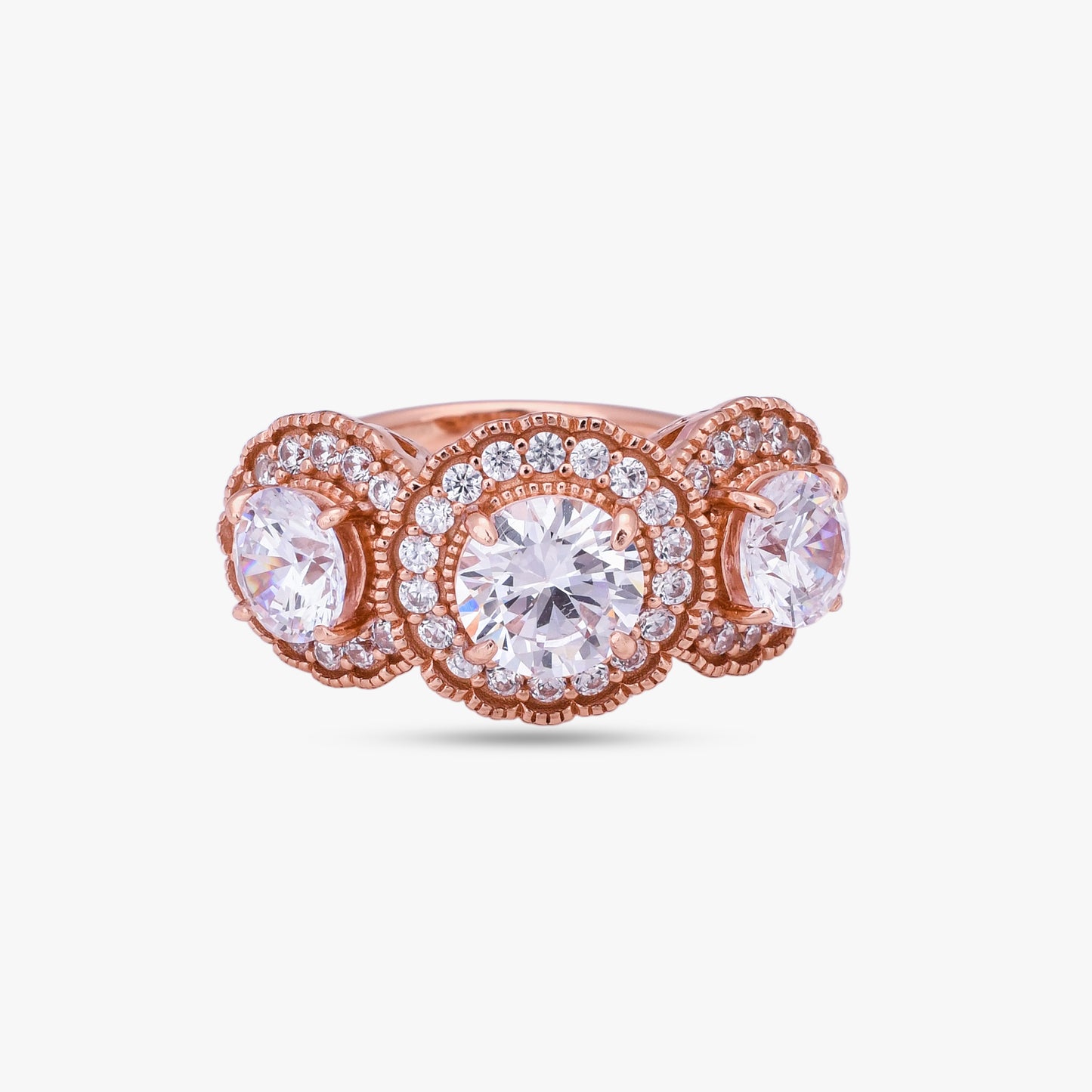 Rose Gold Three-Stone Ring