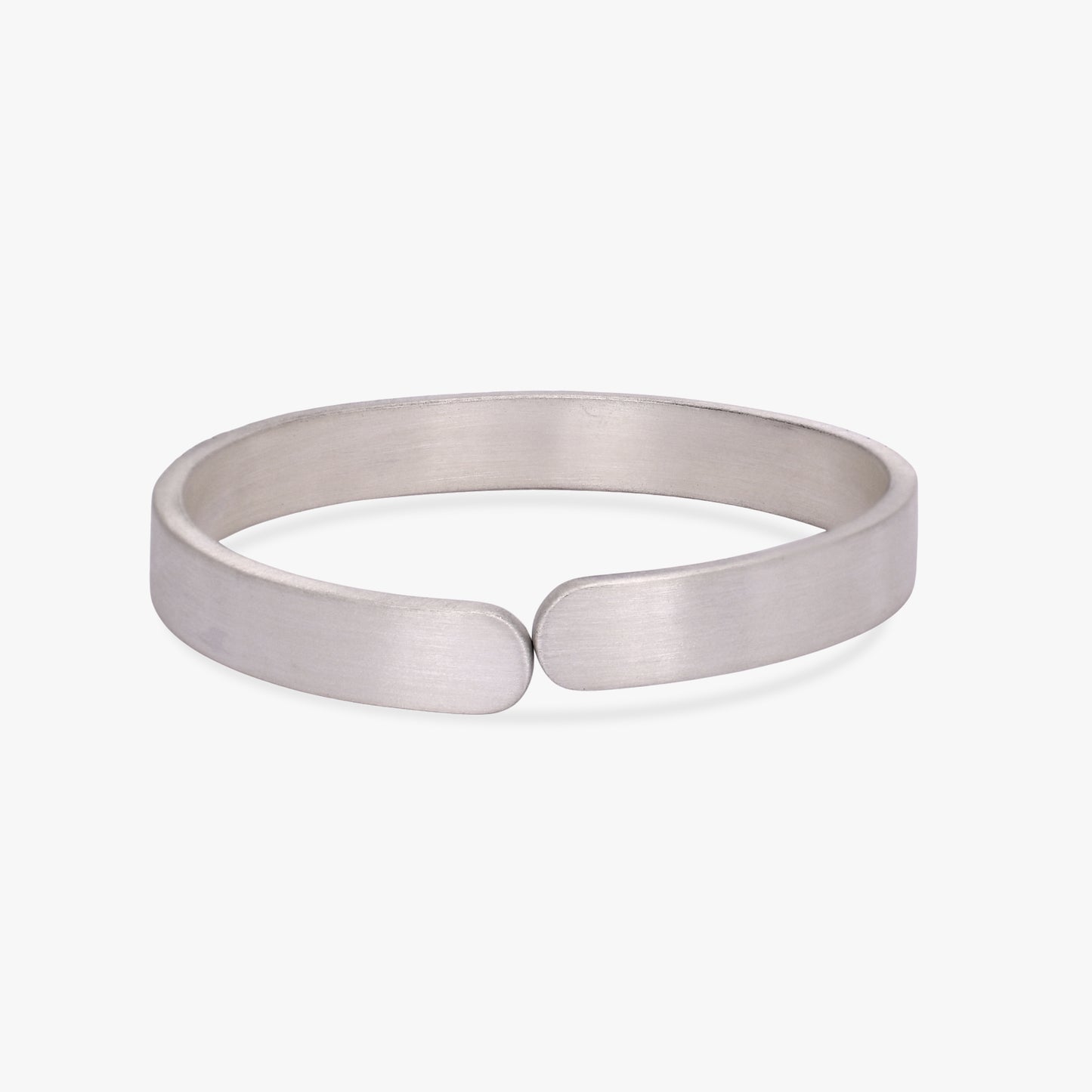 Floral Textured Silver Kada