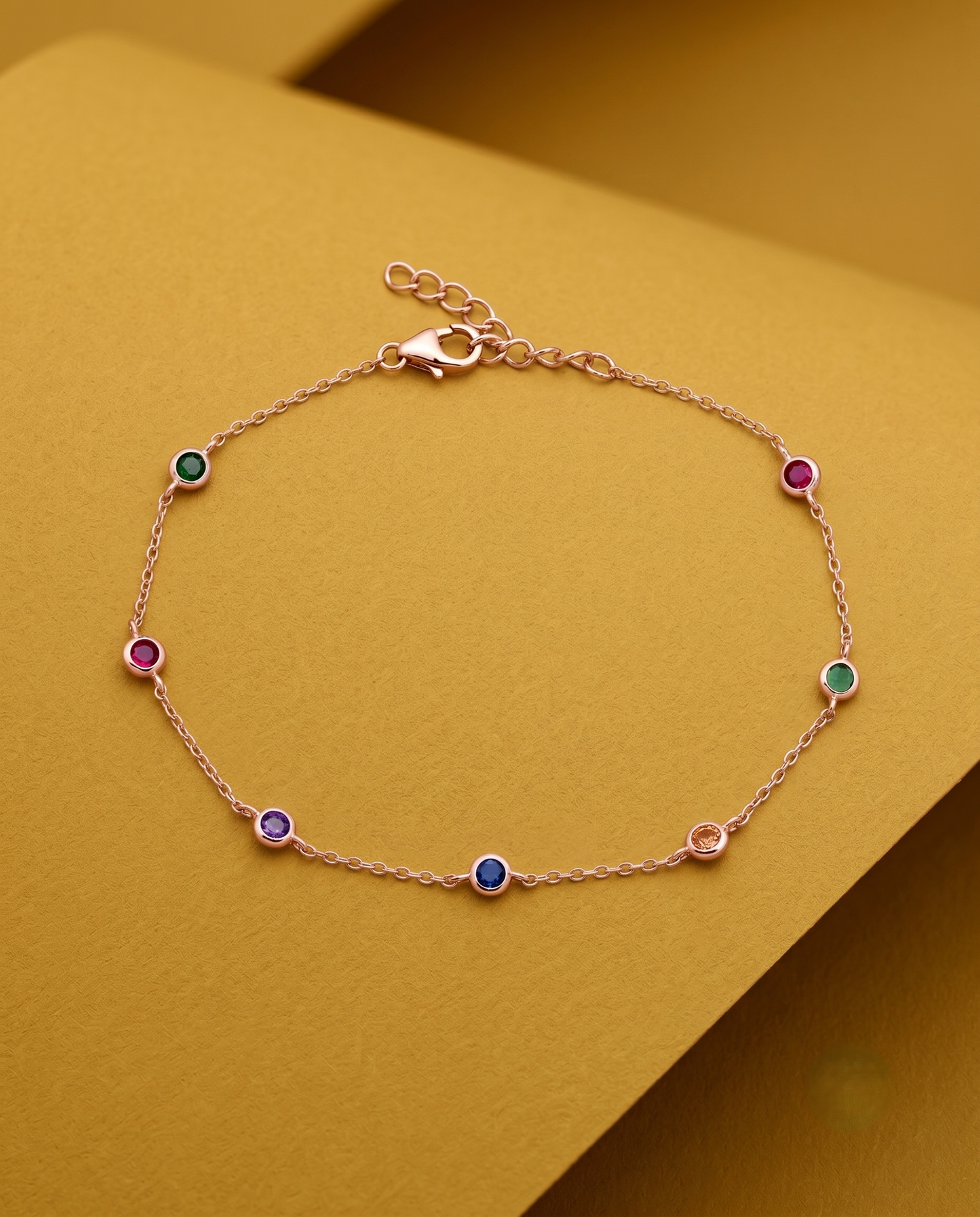 Multi-Gemstone Chain Bracelet