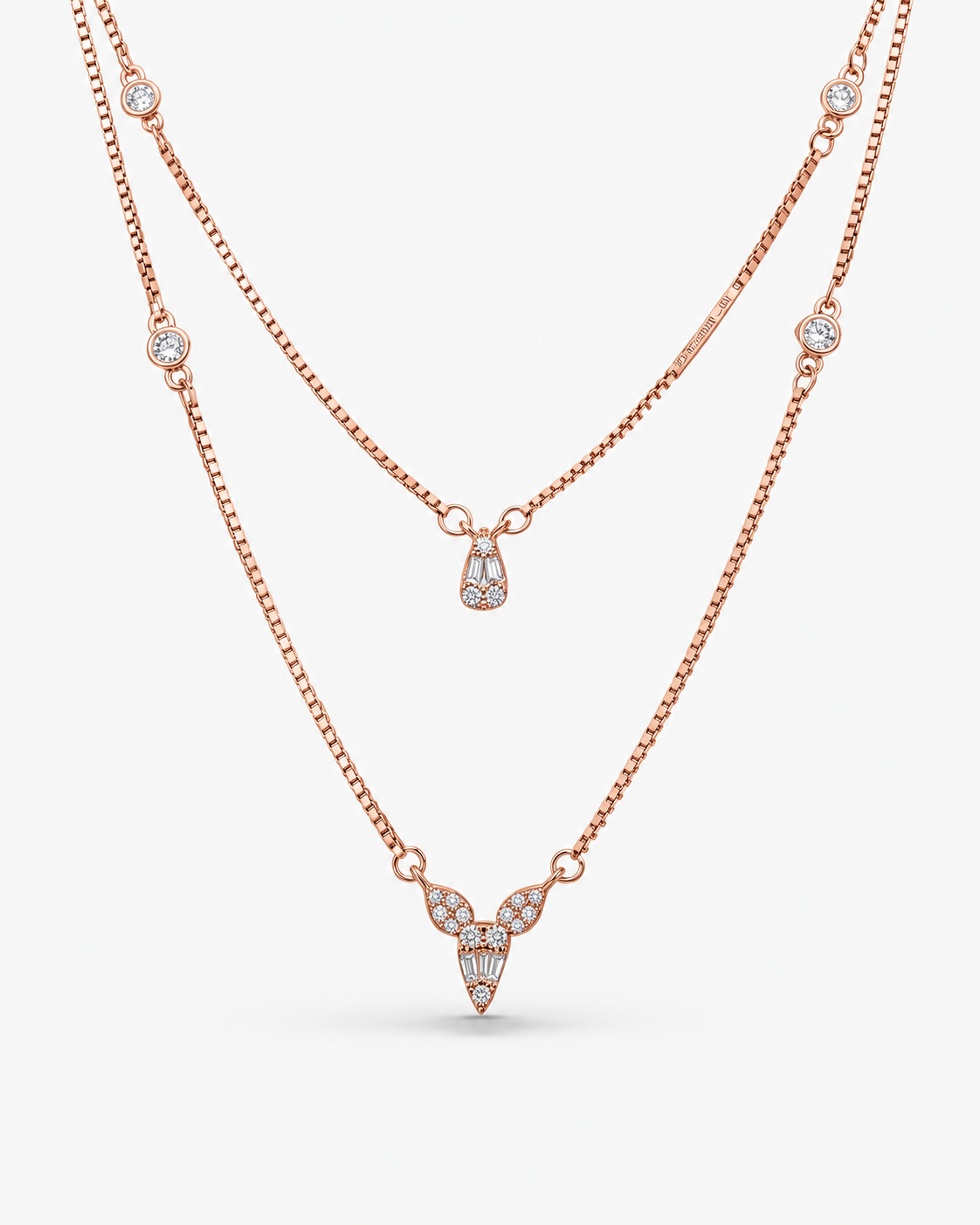 Double-Drop Solitaire Necklace