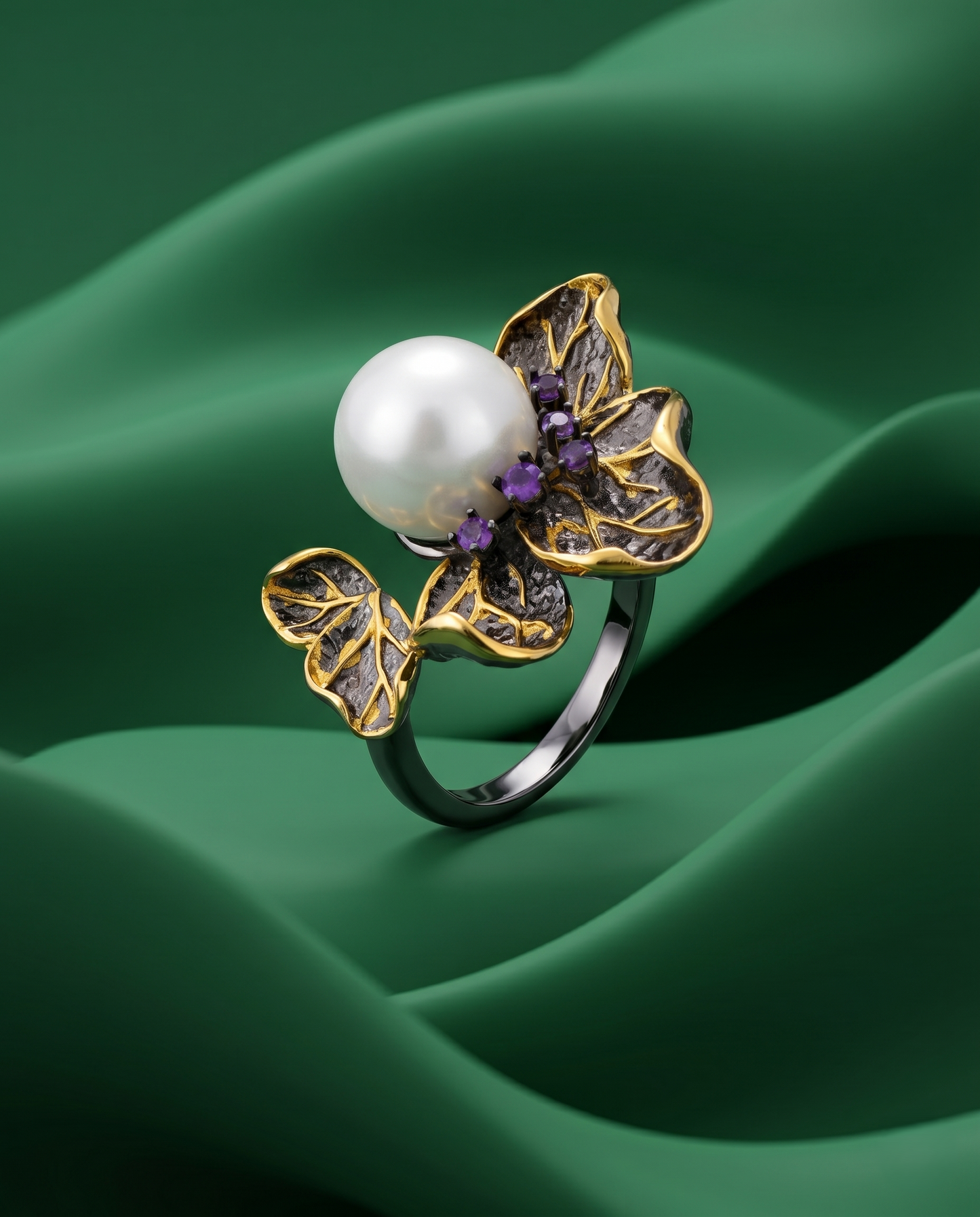 Antique Gilded Butterfly Ring