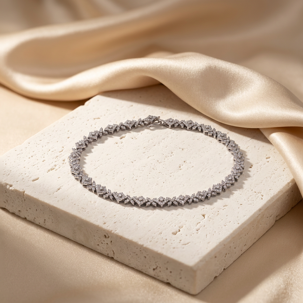 Diamond Floral Rhombus Anklet