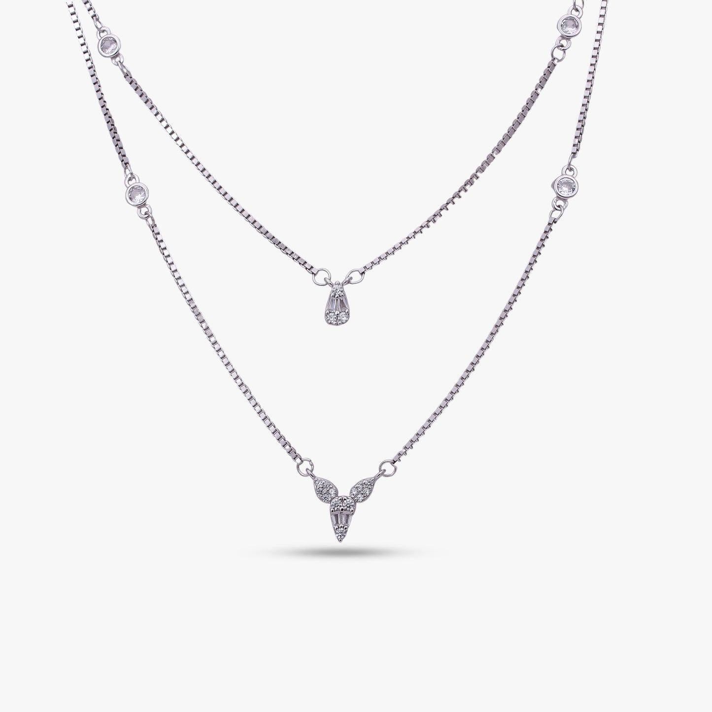 Double-Drop Solitaire Necklace