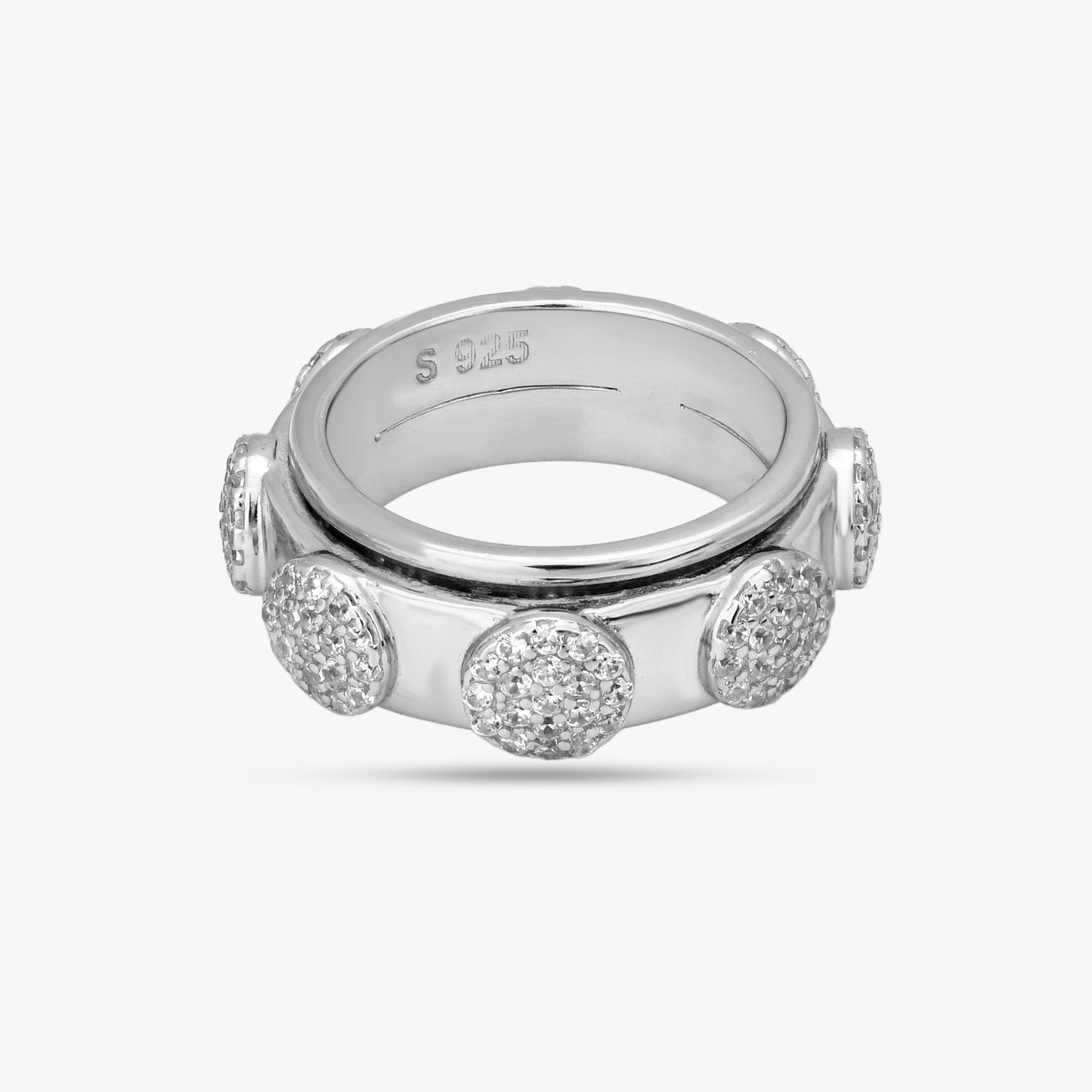 Pave Disc Spinner Ring