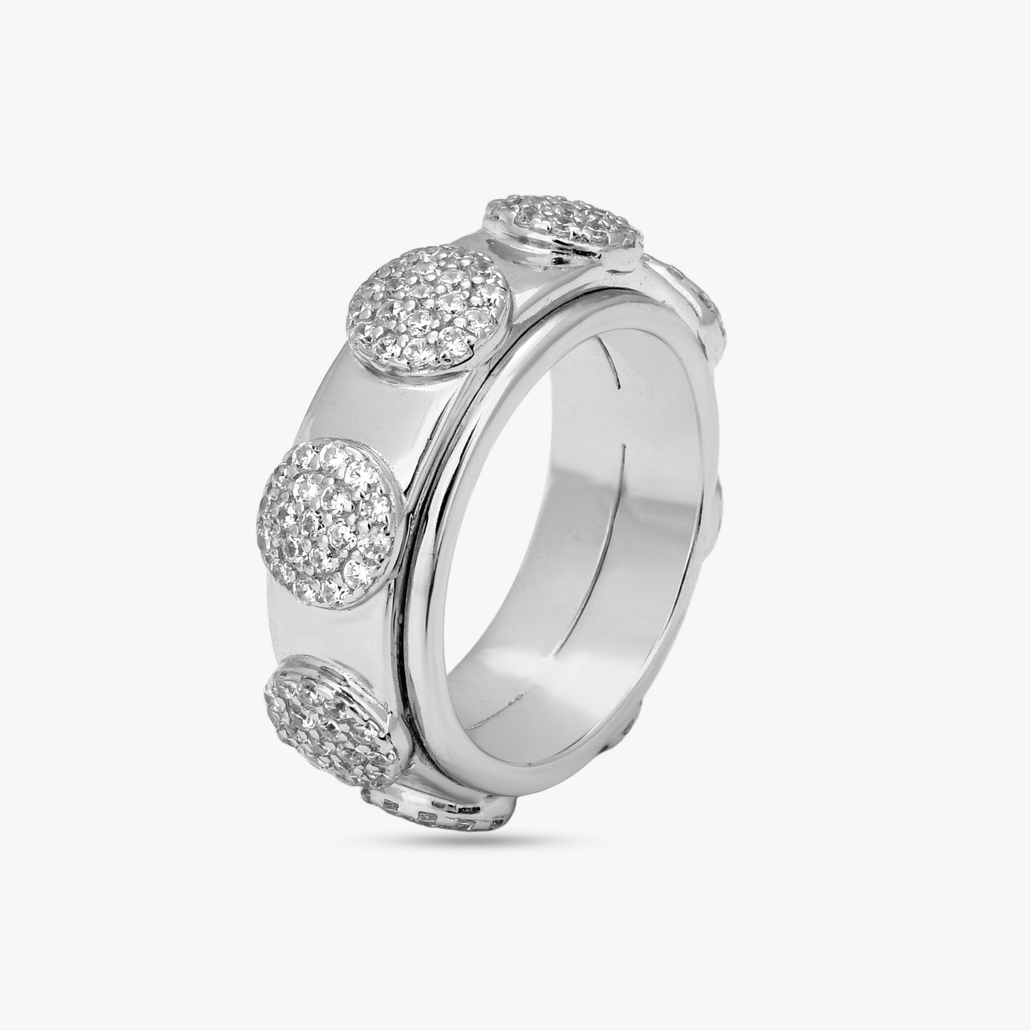 Pave Disc Spinner Ring