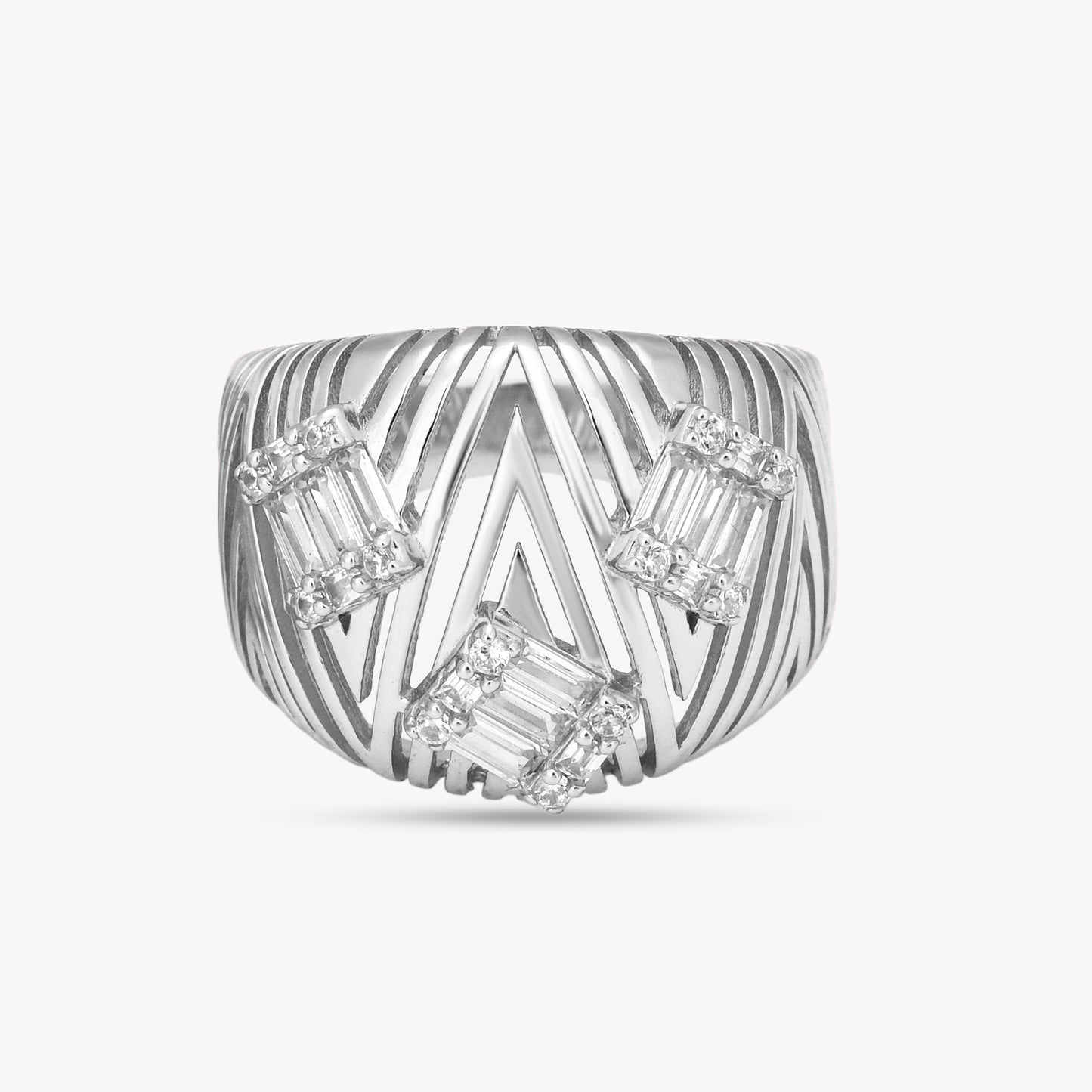 Geometric Baguette Statement Ring