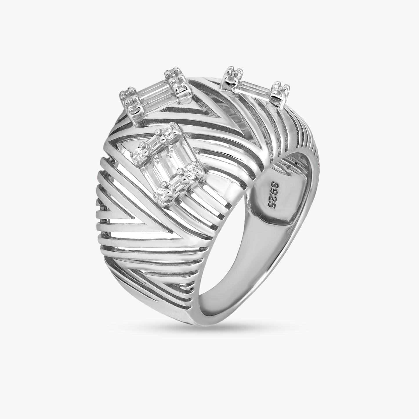 Geometric Baguette Statement Ring