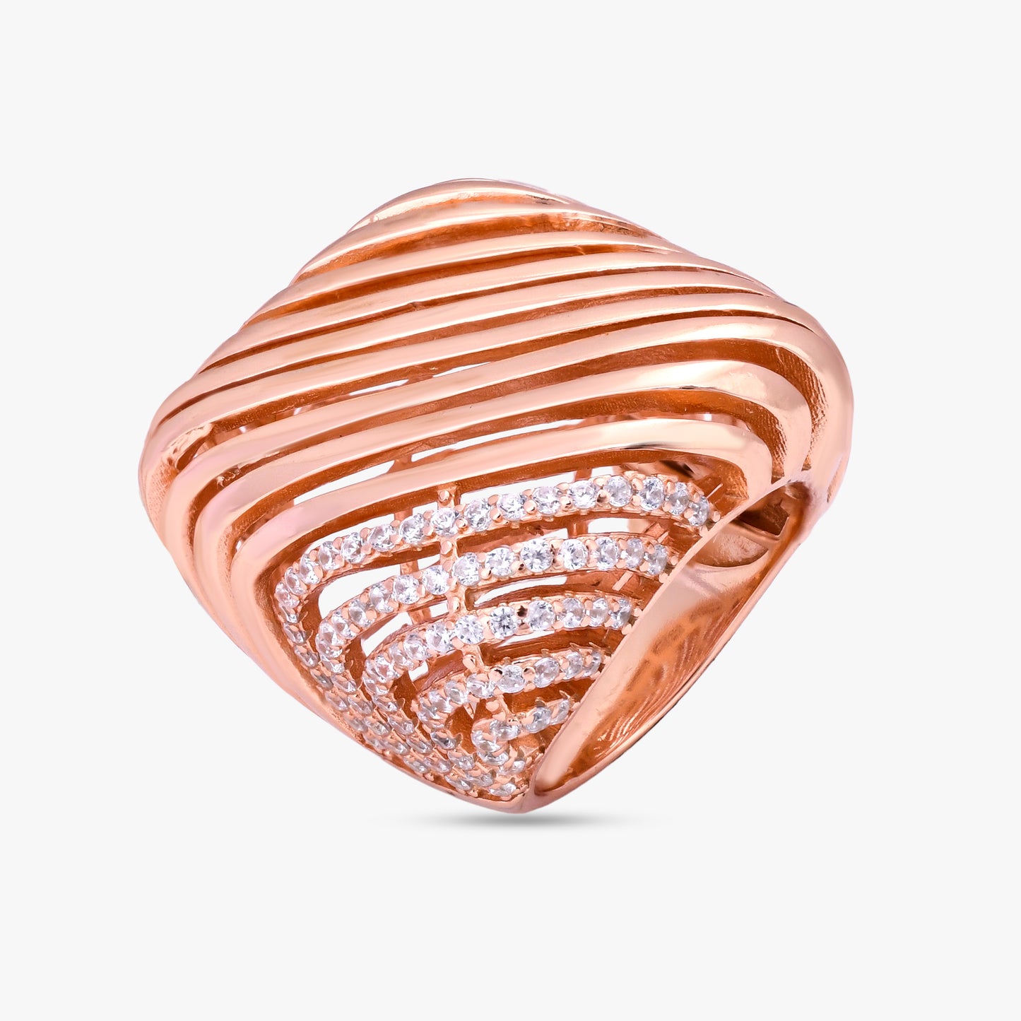 Sculpted Ribbed Statement Ring