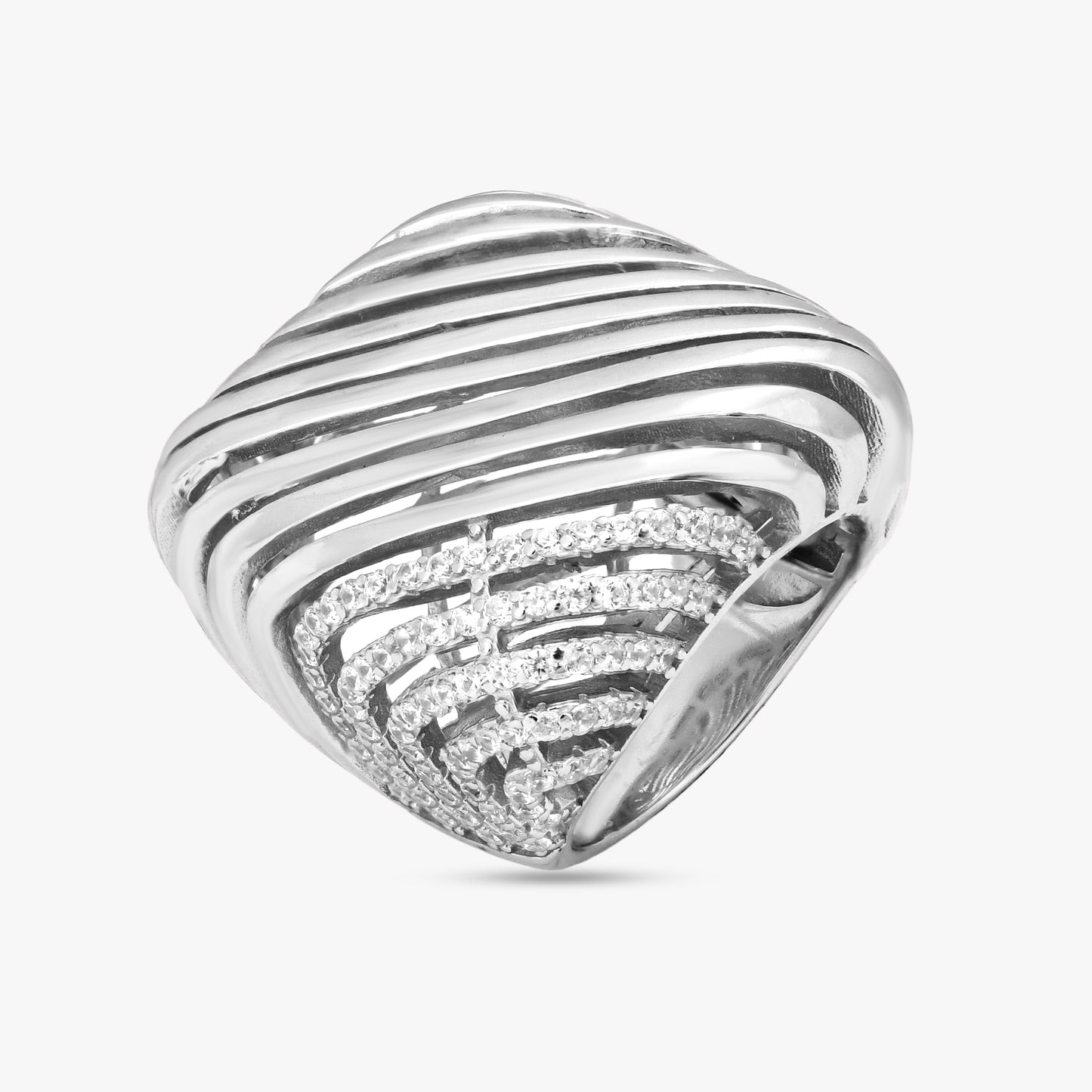 Sculpted Ribbed Statement Ring
