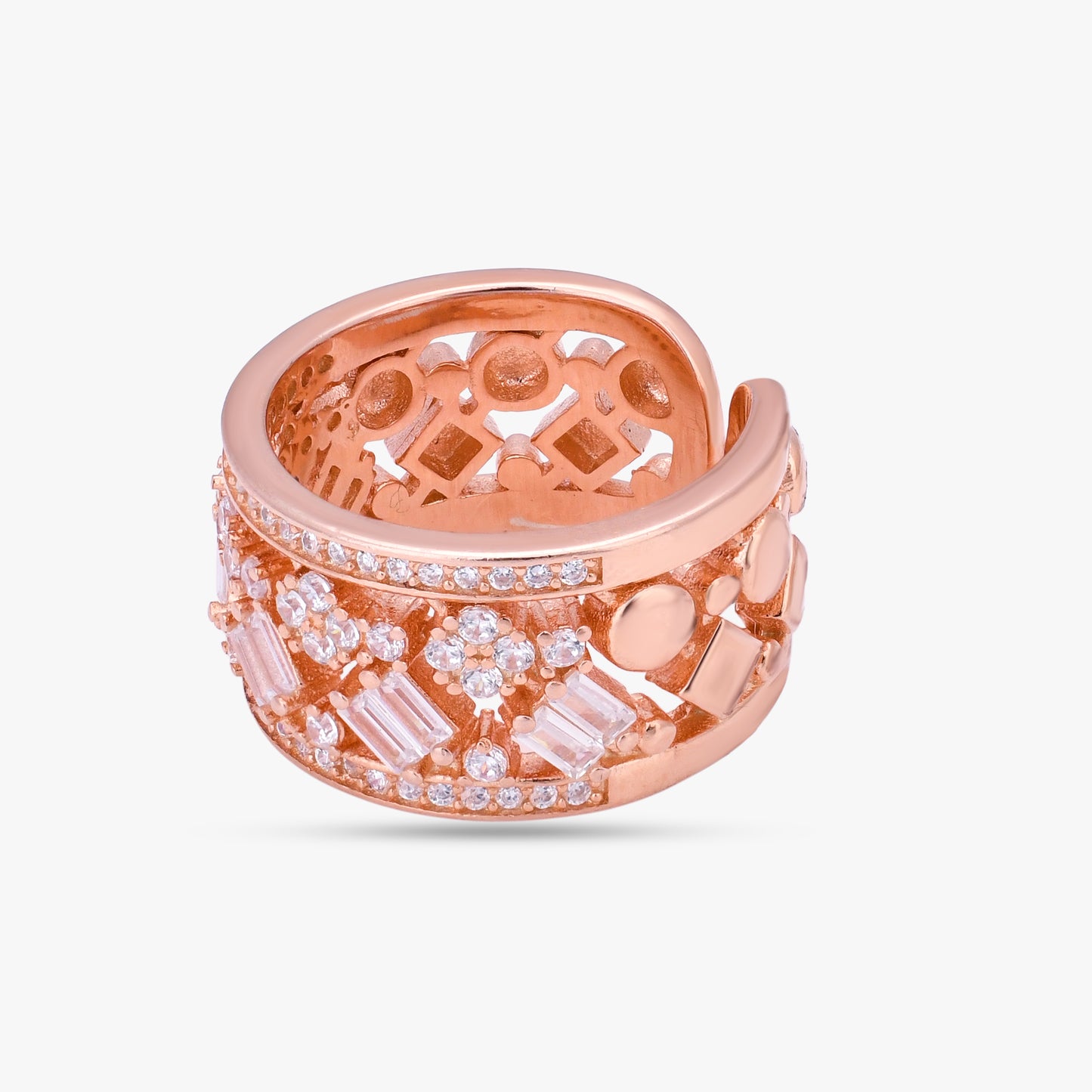 Ornate Geometric Adjustable Ring