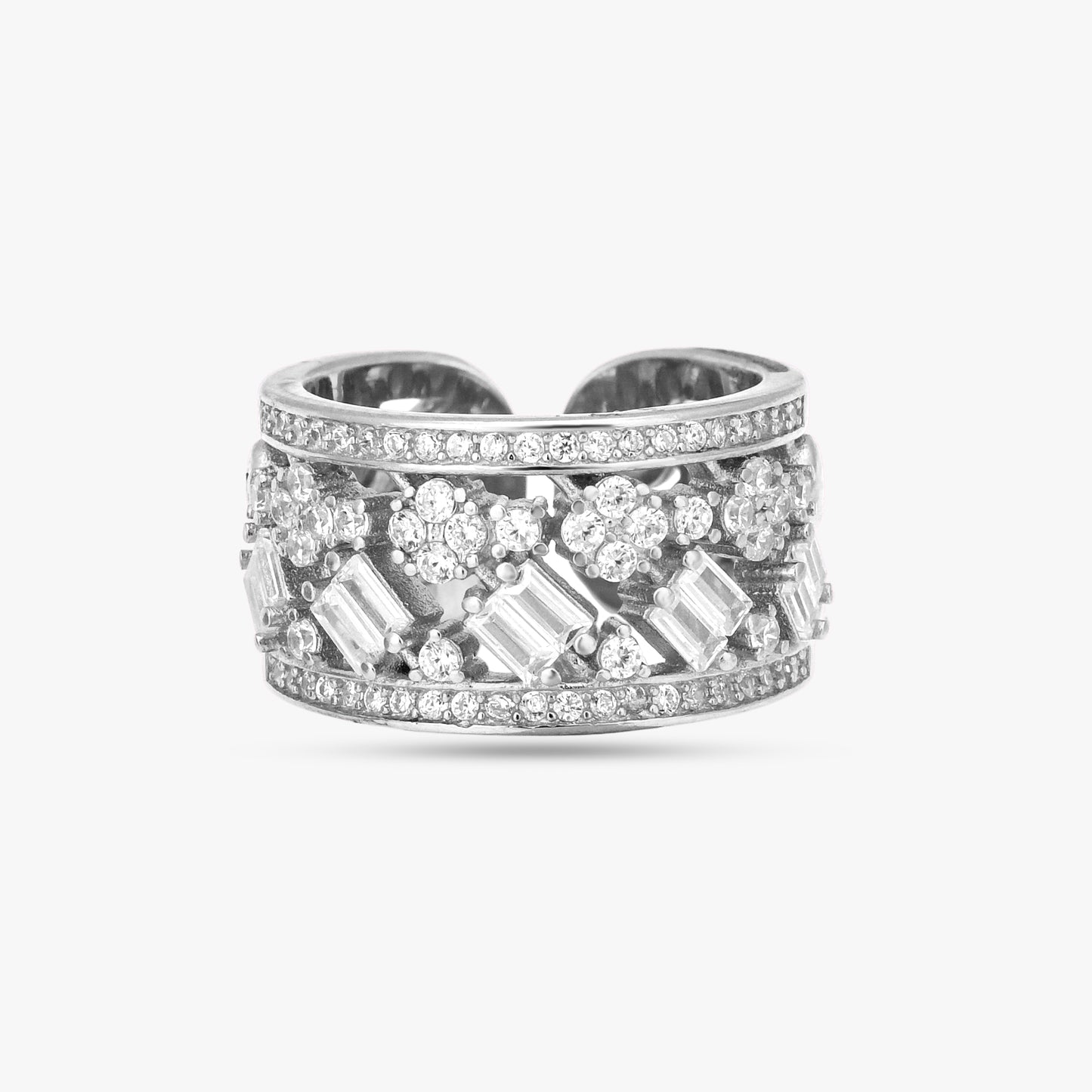 Ornate Geometric Adjustable Ring