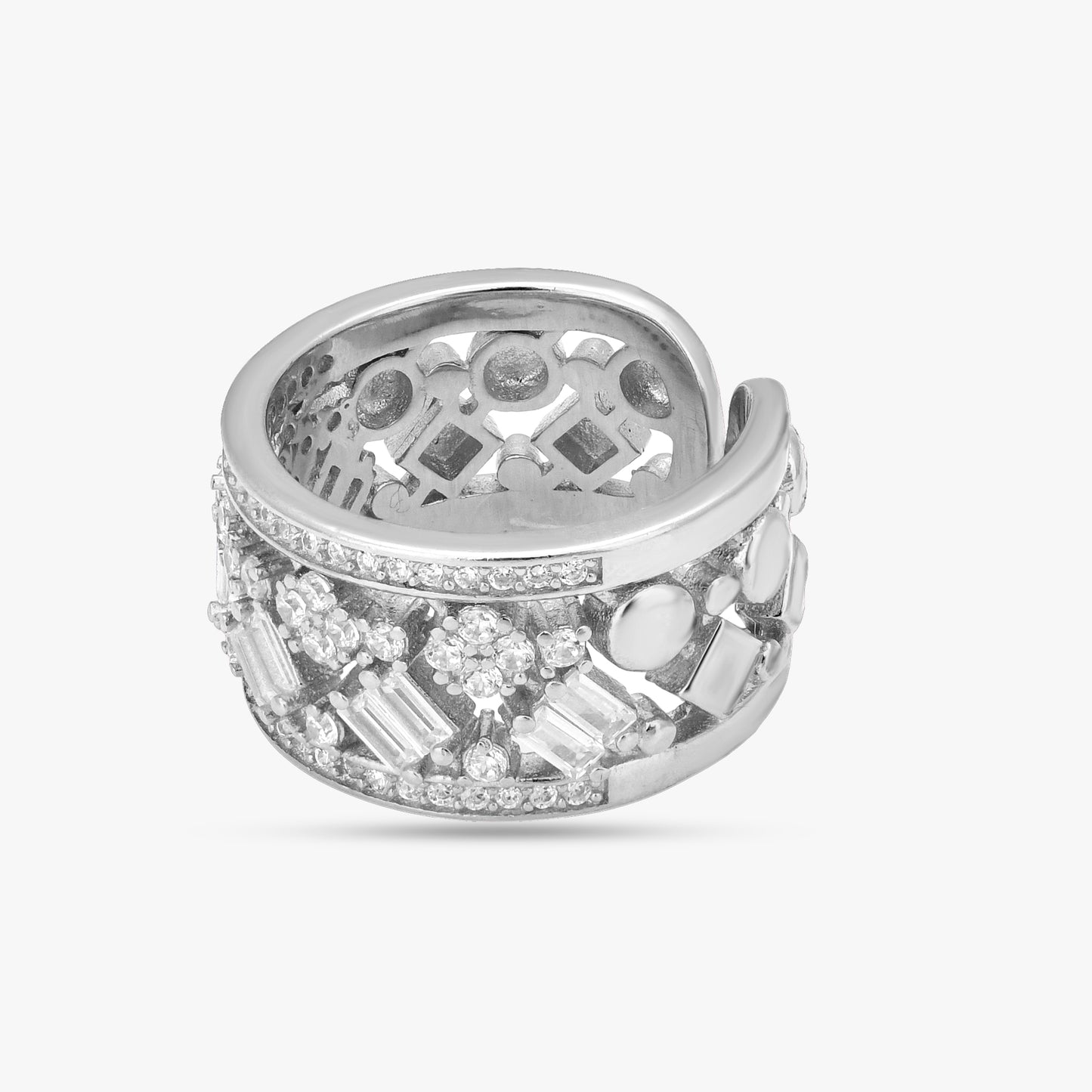 Ornate Geometric Adjustable Ring