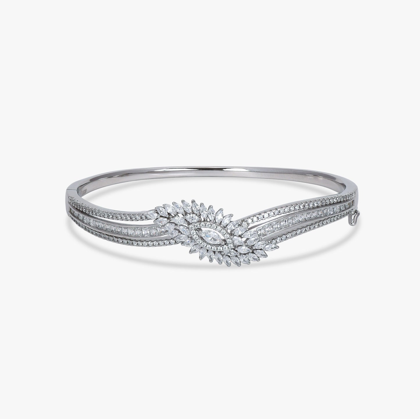The Ethereal Wave Solitaire Bangle