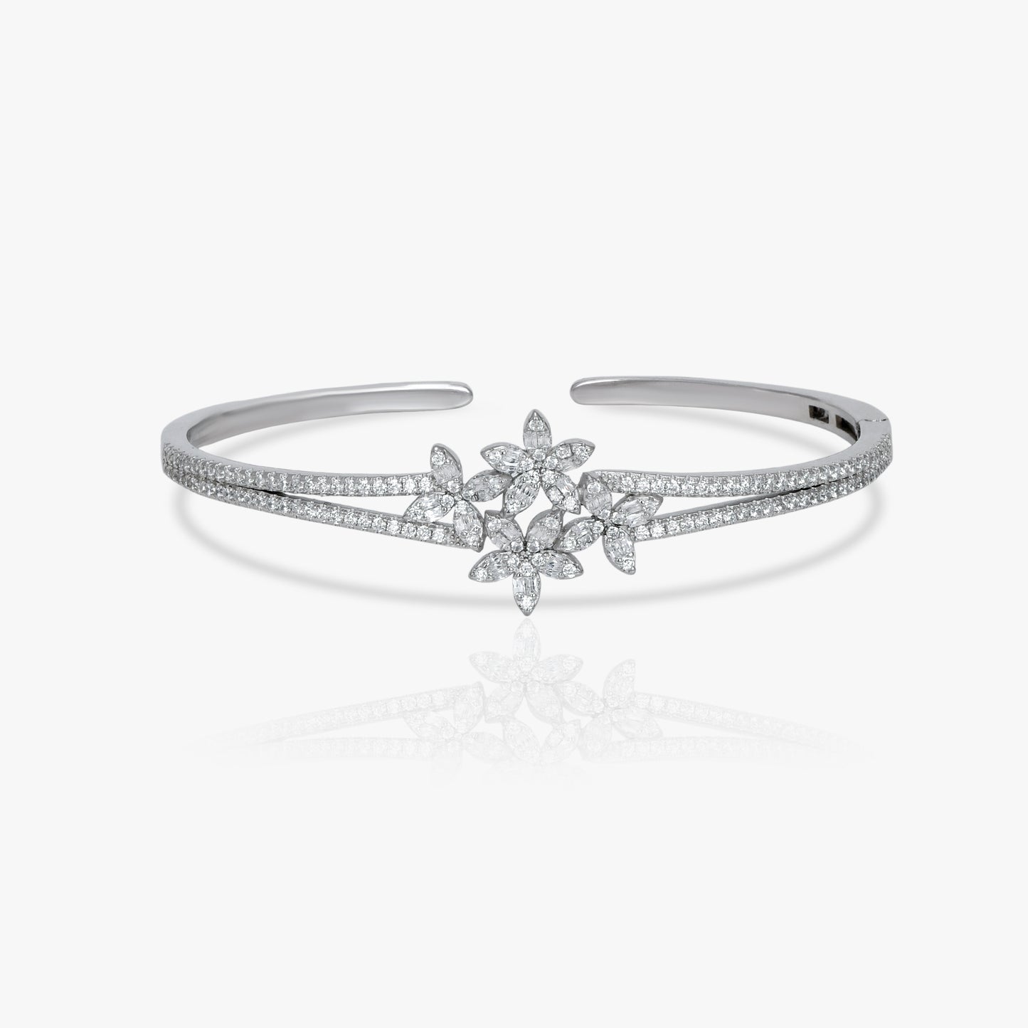 Silver Gardenia Cluster Bracelet