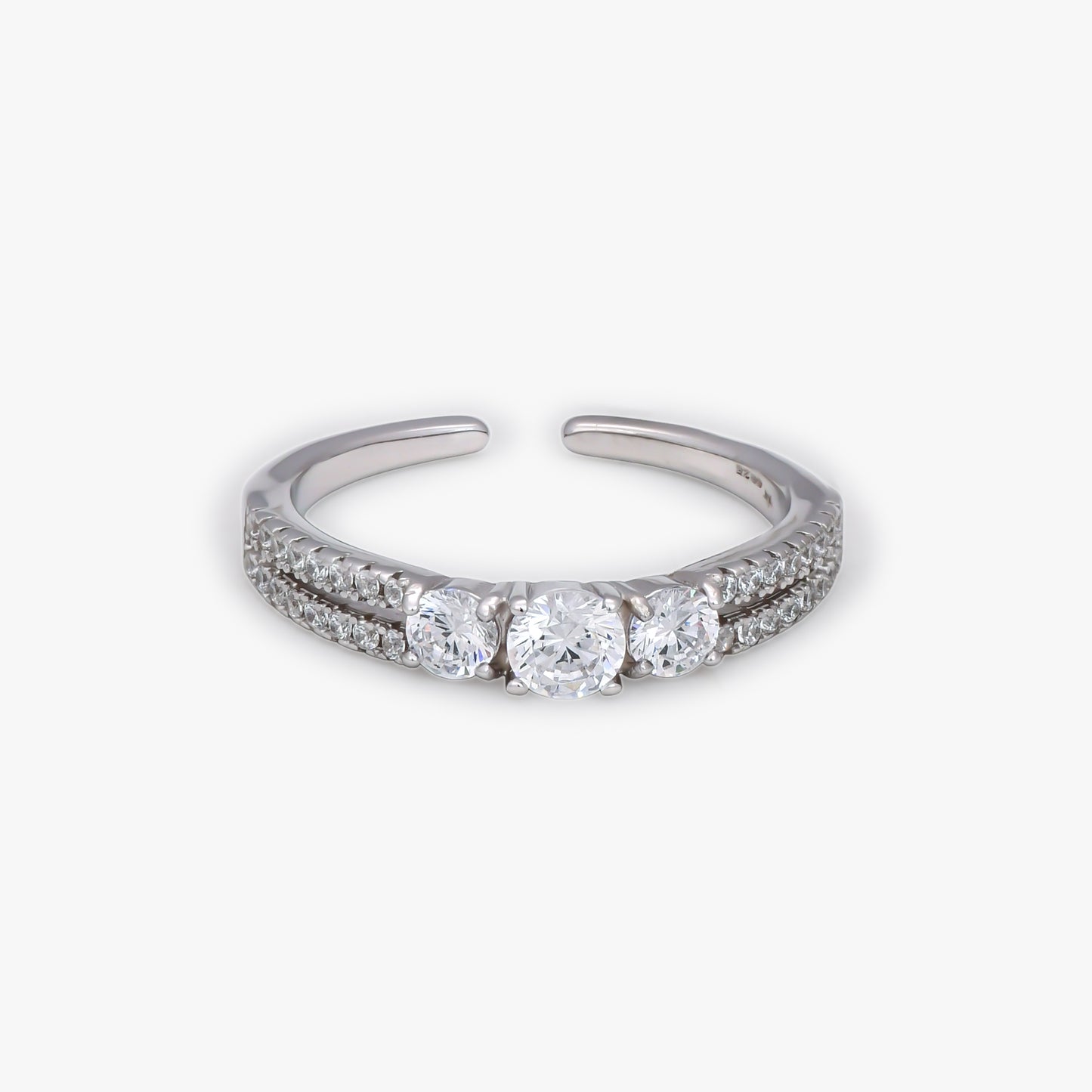 Triple Stone Adjustable Ring