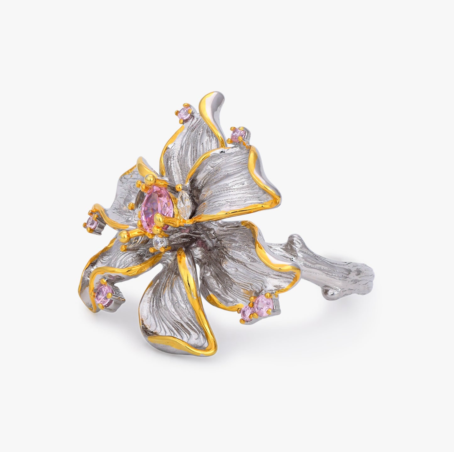 Italian Filigree Peony Statement Ring