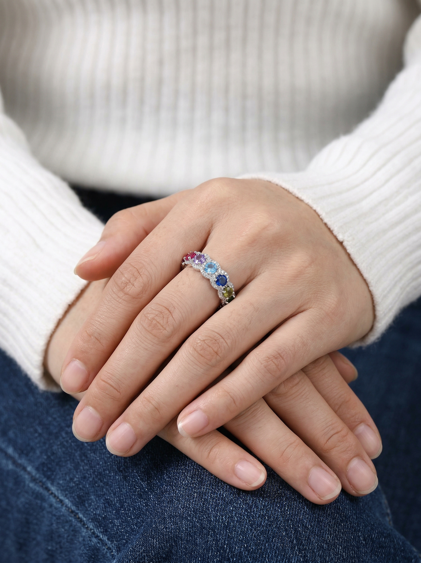 Multi-Color Eternity Band