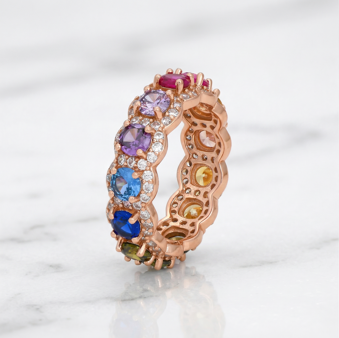 Multi-Color Eternity Band