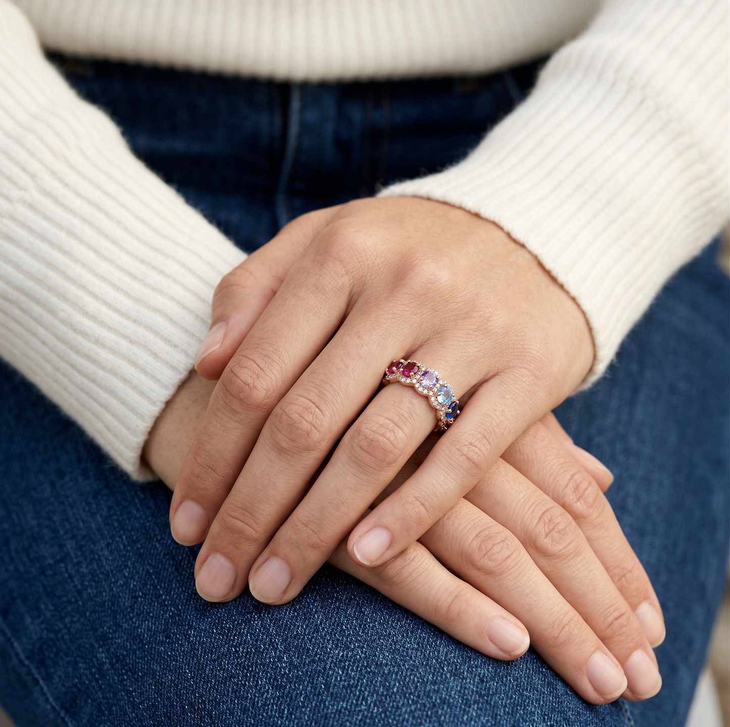 Multi-Color Eternity Band