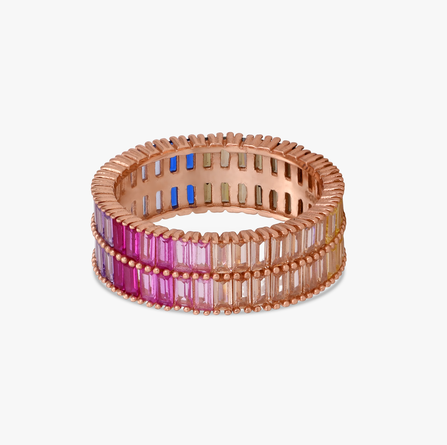 Rainbow Baguette Eternity Ring