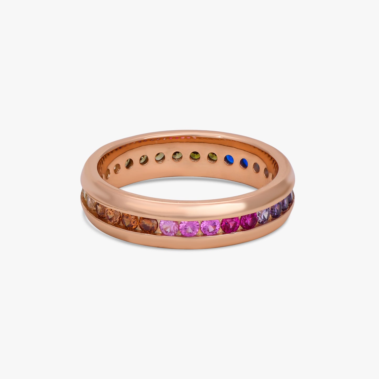 Rainbow Gemstone Eternity Band