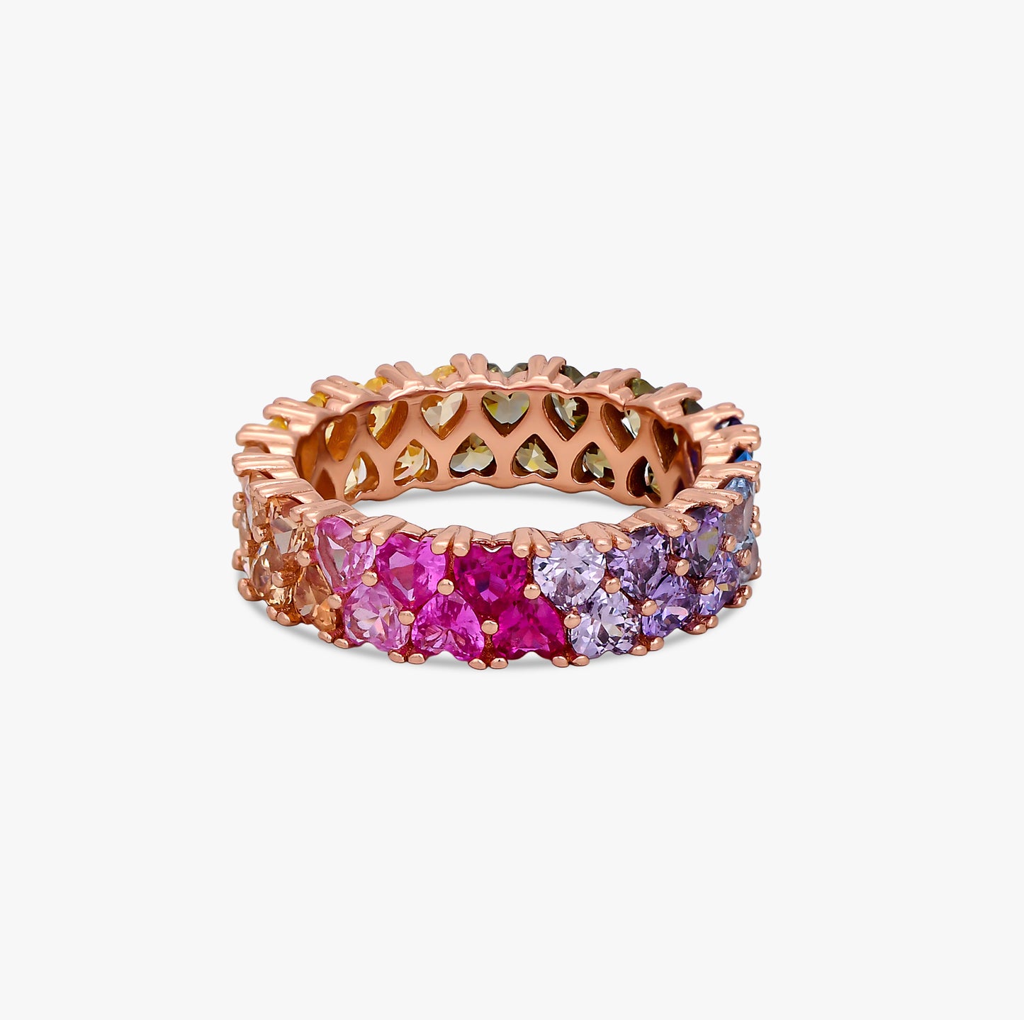 Rainbow Heart Eternity Band