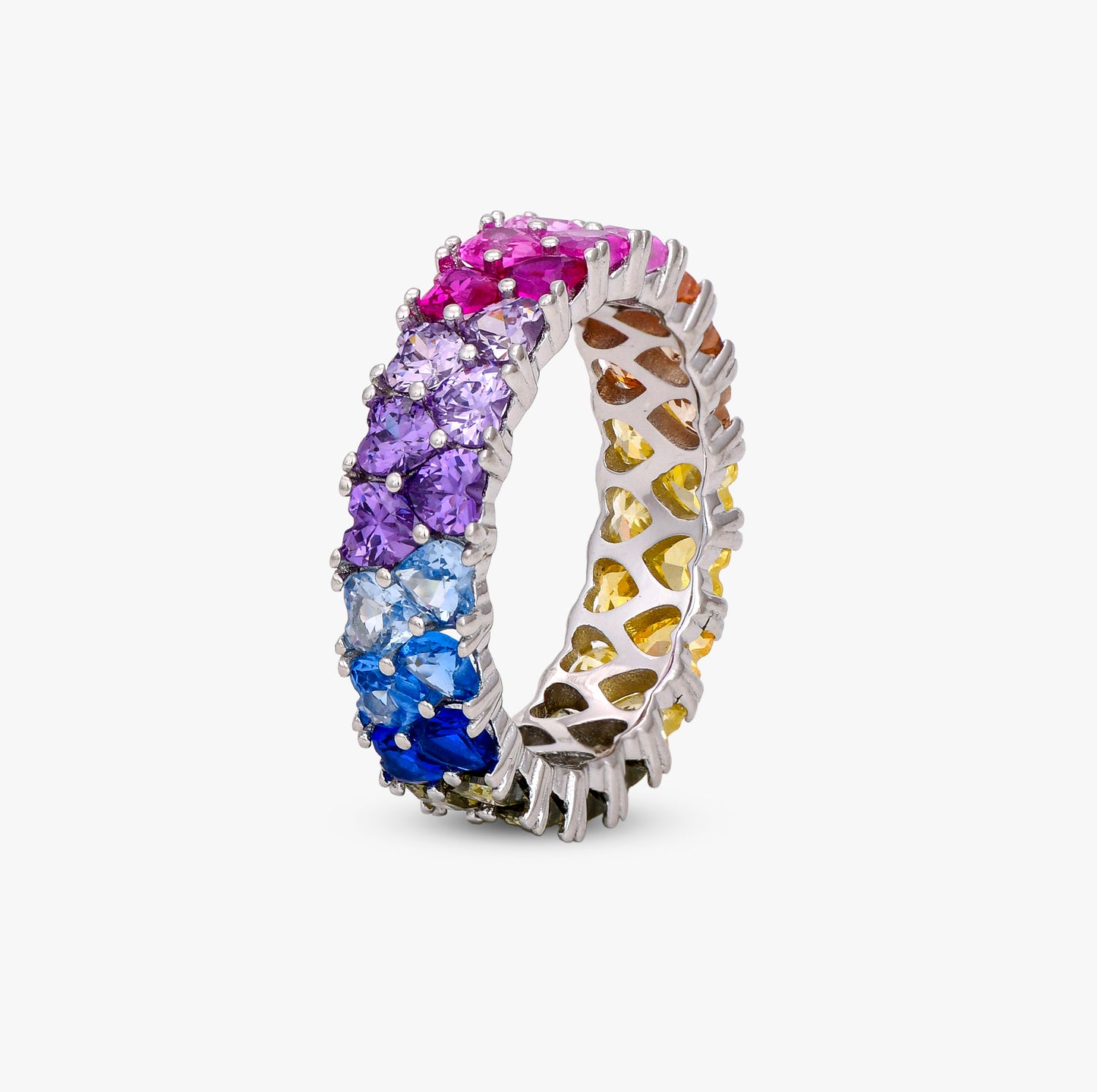 Rainbow Heart Eternity Band