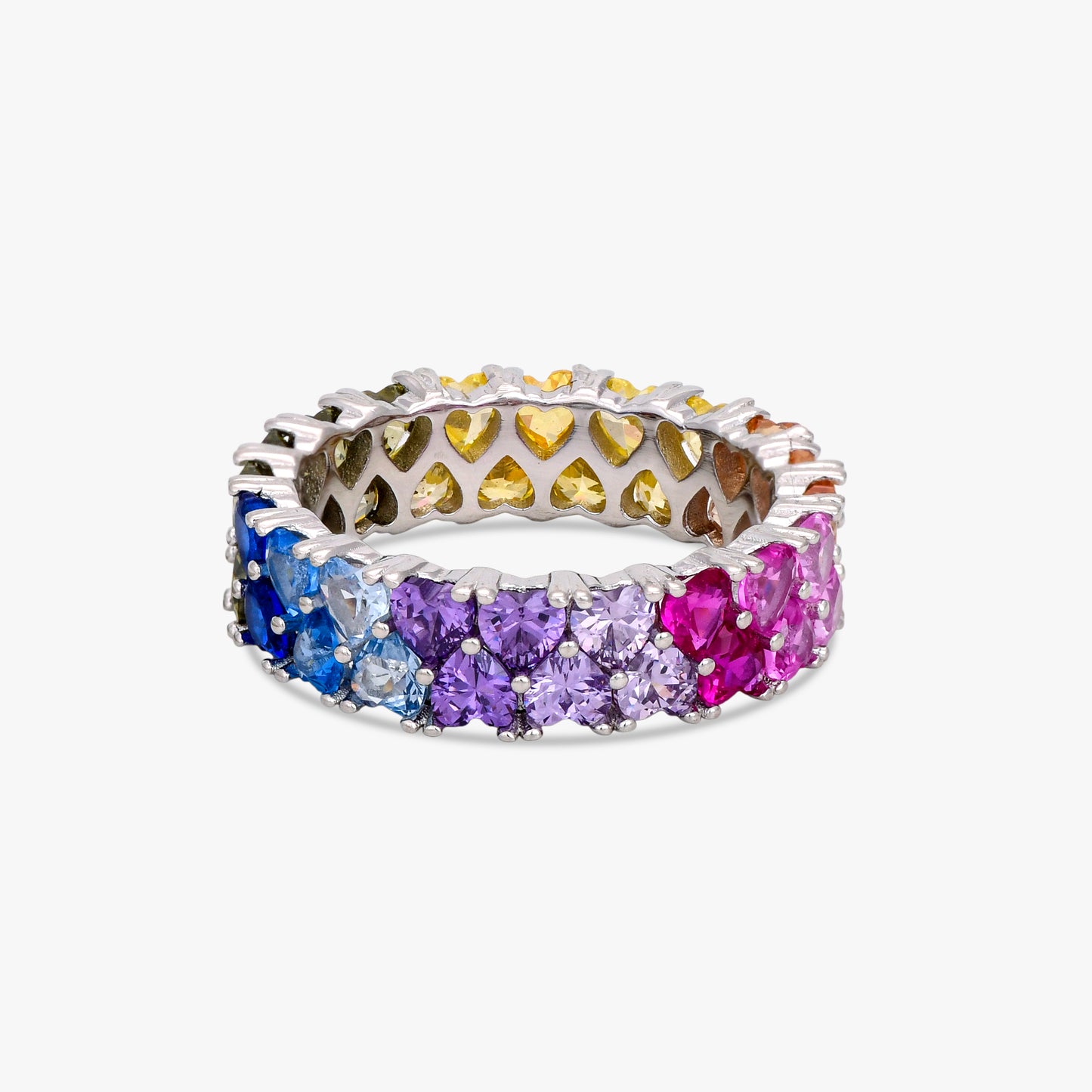 Rainbow Heart Eternity Band