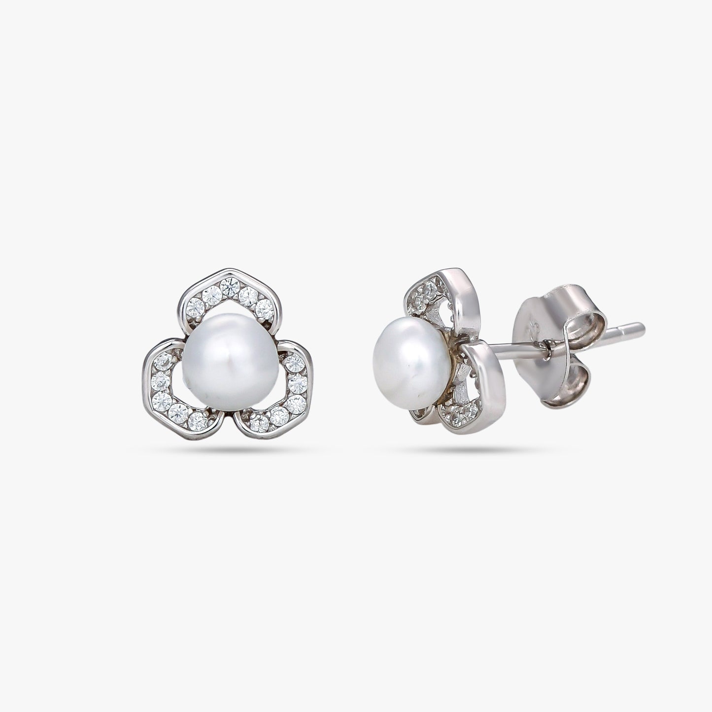 Trillium Bloom Pearl Studs