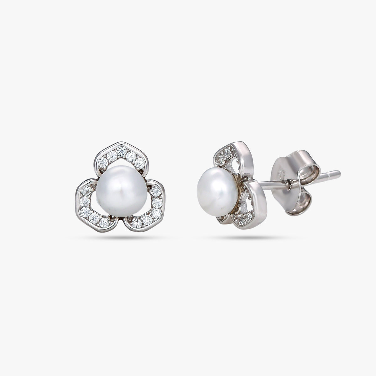 Trillium Bloom Pearl Studs