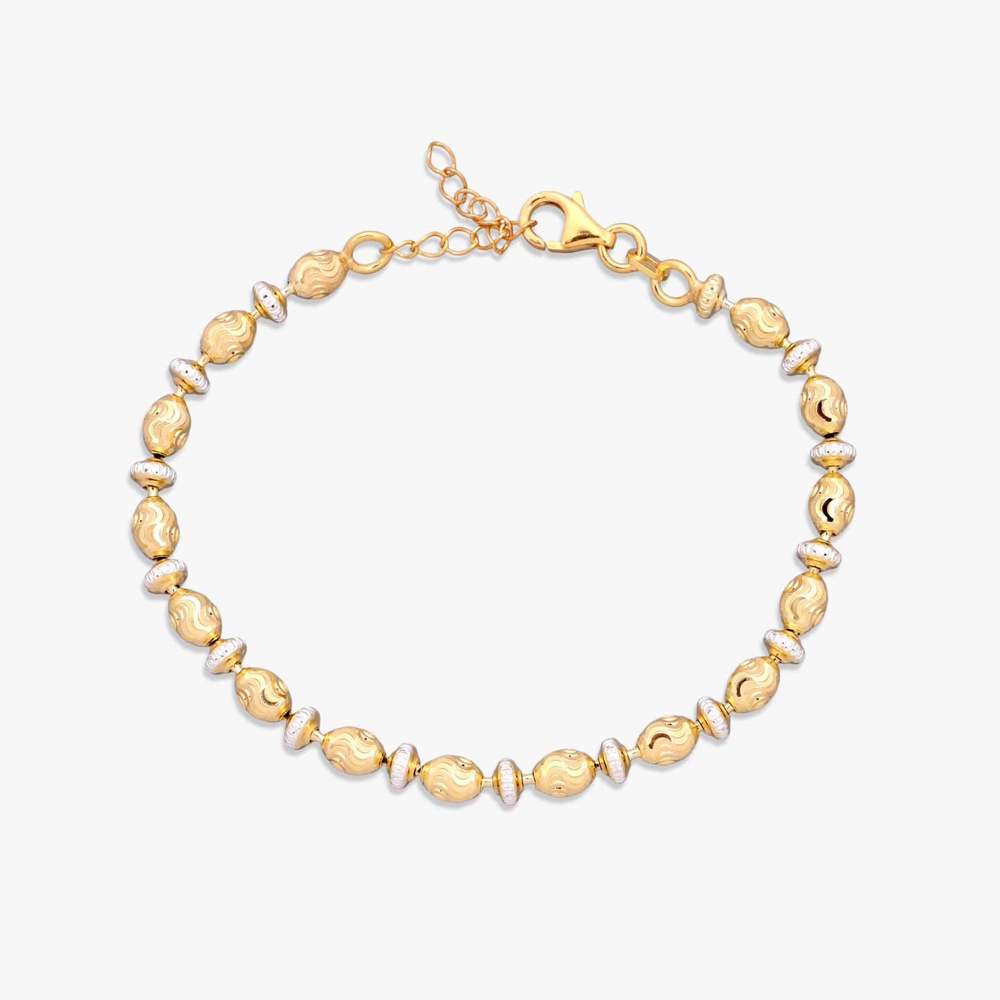 Dual-Tone Textured Bead Bracelet