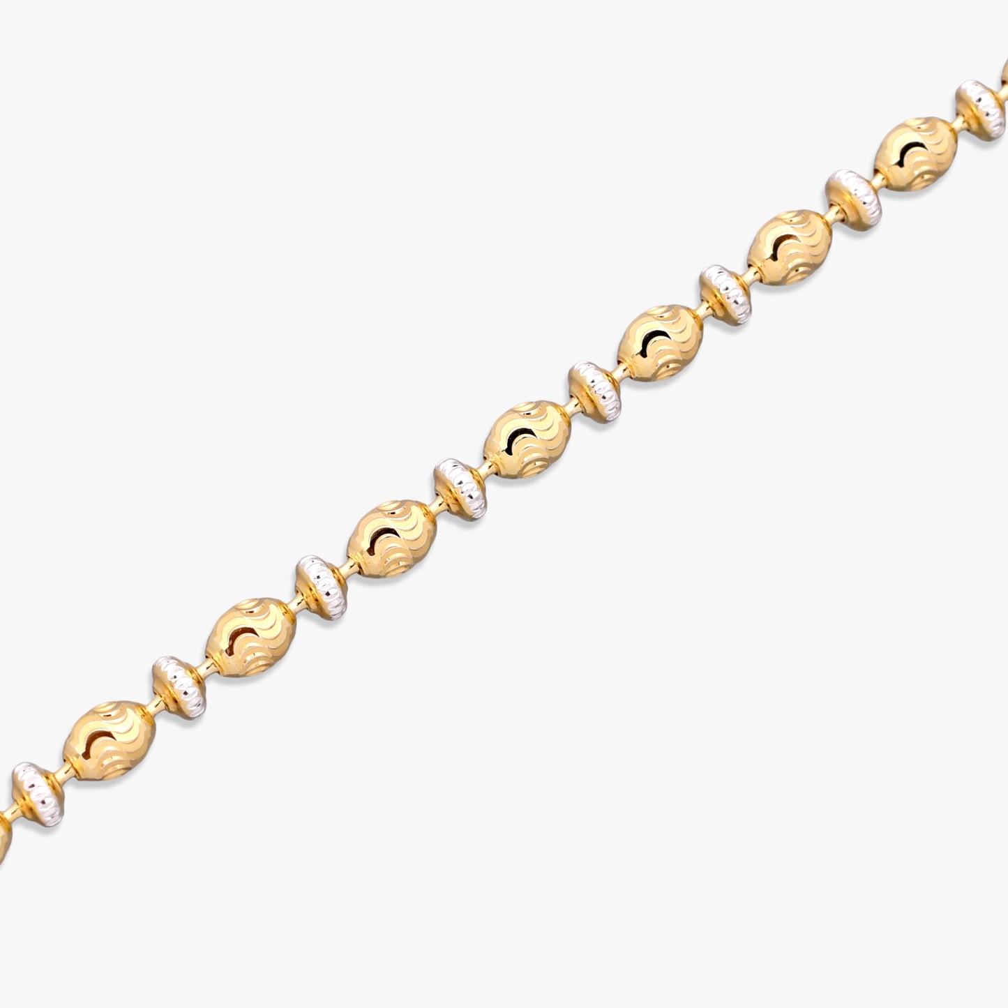 Dual-Tone Textured Bead Bracelet