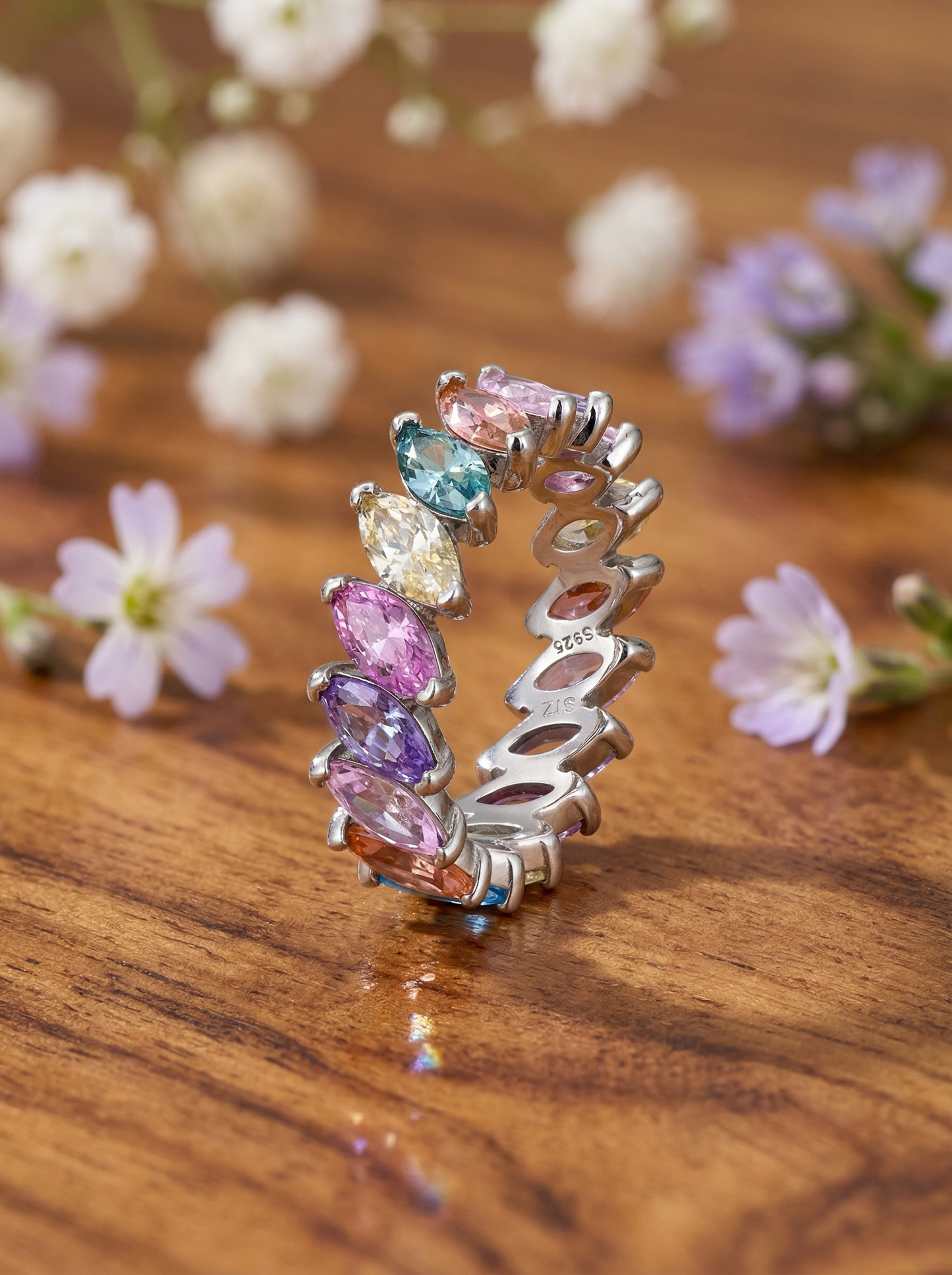 Rainbow Marquise Eternity Ring