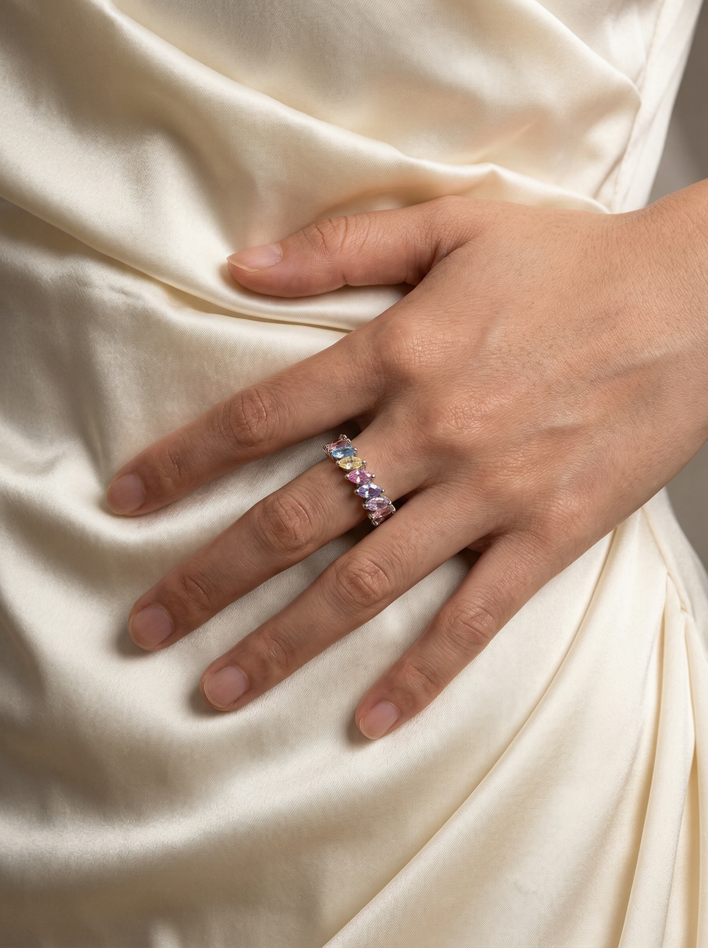 Rainbow Marquise Eternity Ring