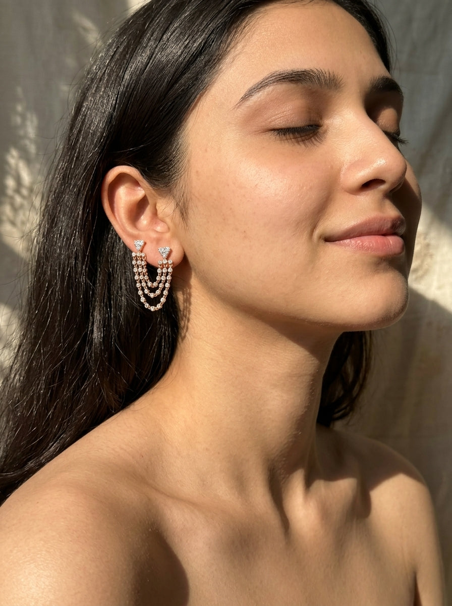 Triple-Tier Royal Drape Earrings