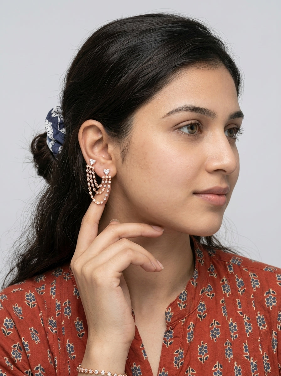 Triple-Tier Royal Drape Earrings