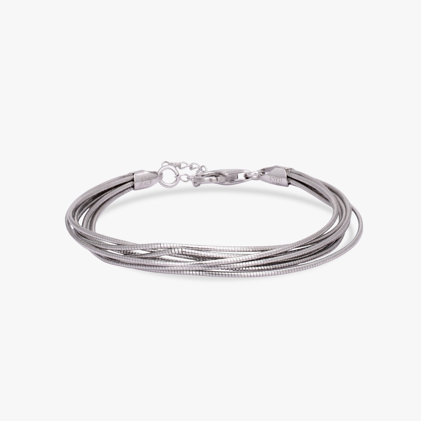 Layered Italian Silver Bracelet