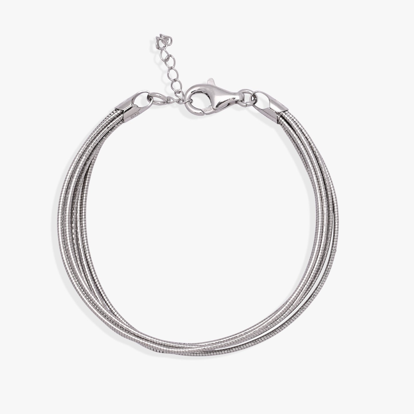 Layered Italian Silver Bracelet