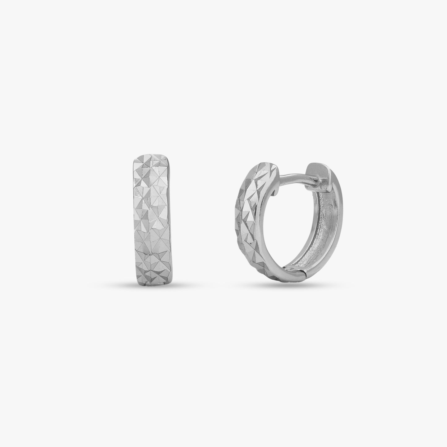 Diamond Cut Huggie Earrings