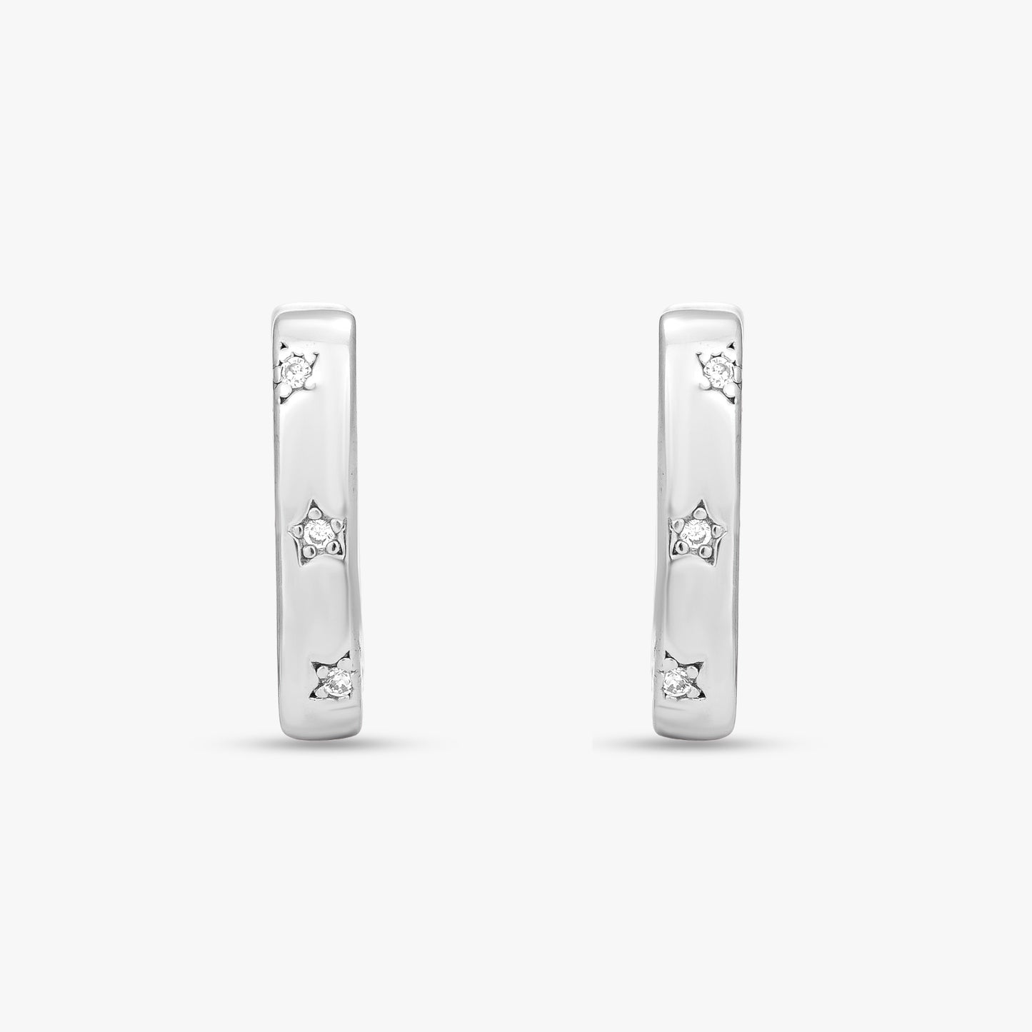 Star Rectangular Huggie Earrings