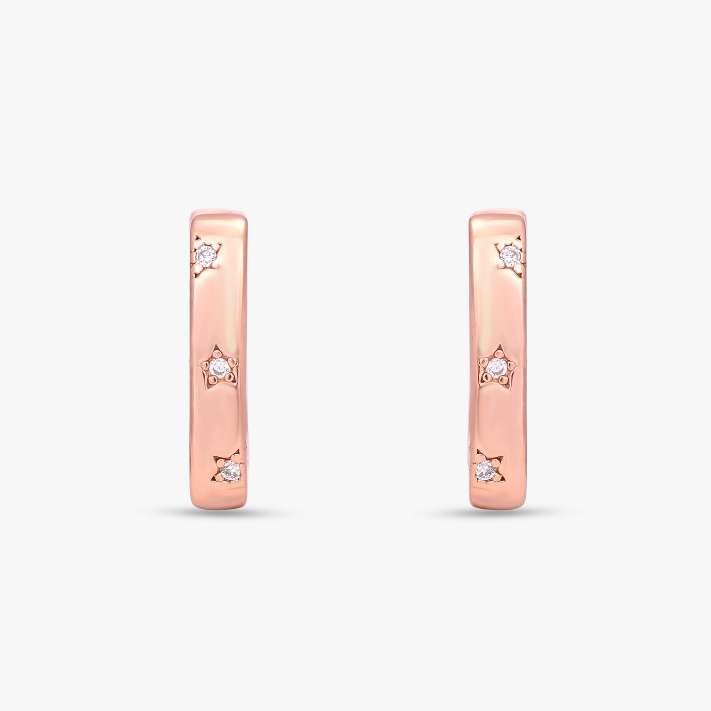 Star Rectangular Huggie Earrings