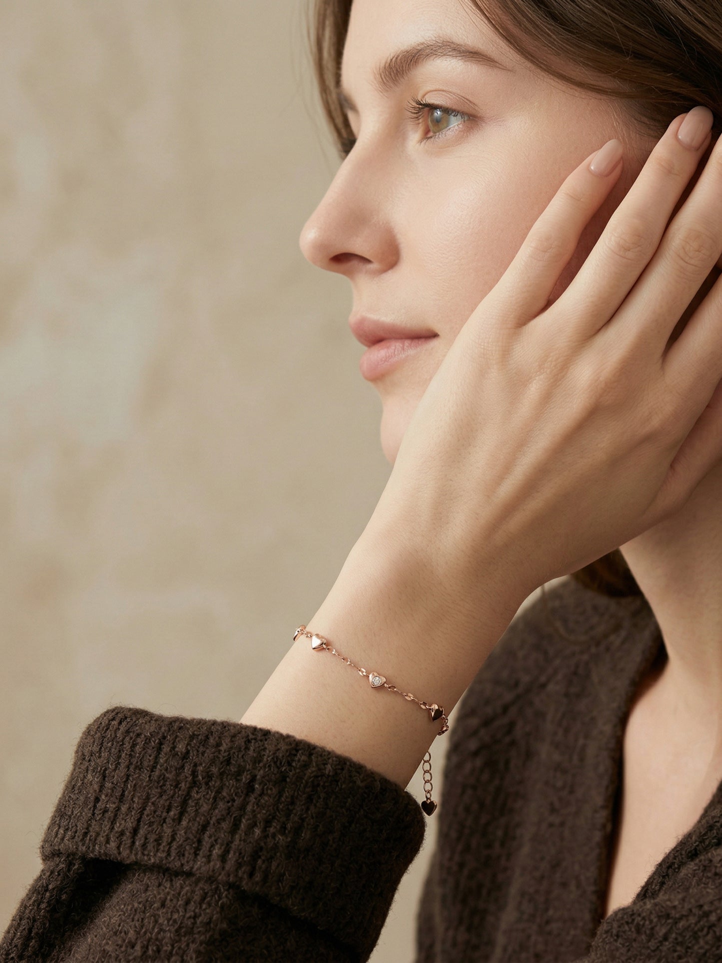 Dainty Heart Link Bracelet