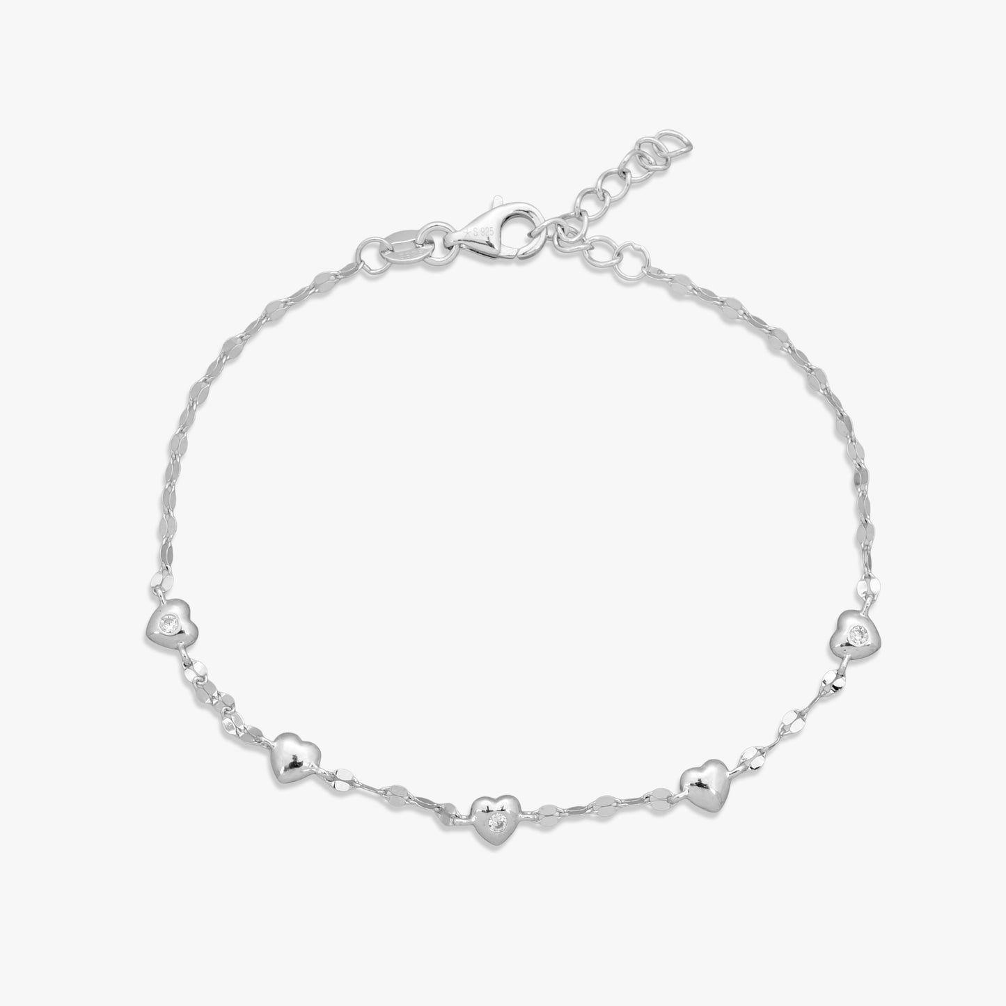 Dainty Heart Link Bracelet