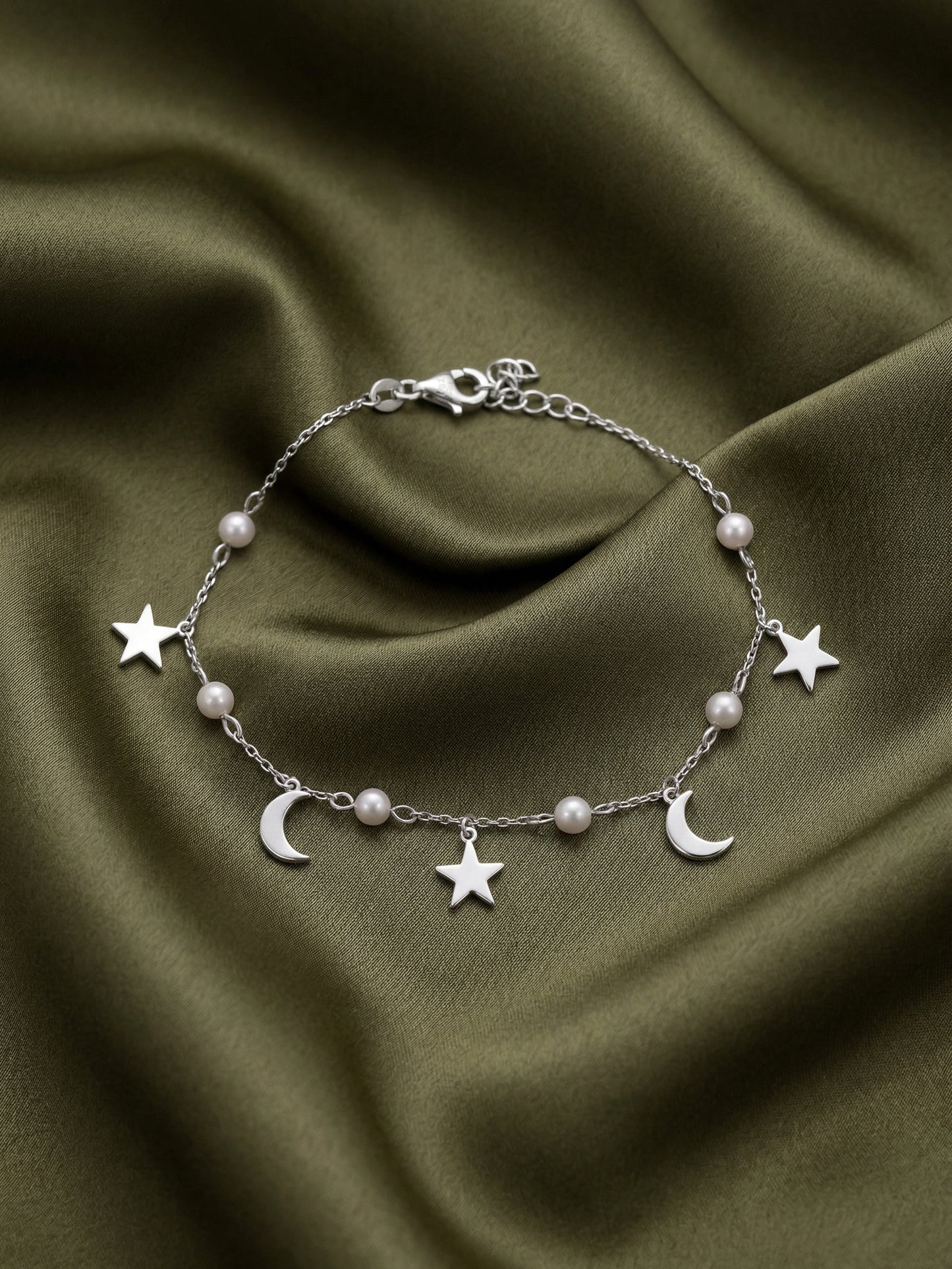 Celestial Pearl Charm Bracelet