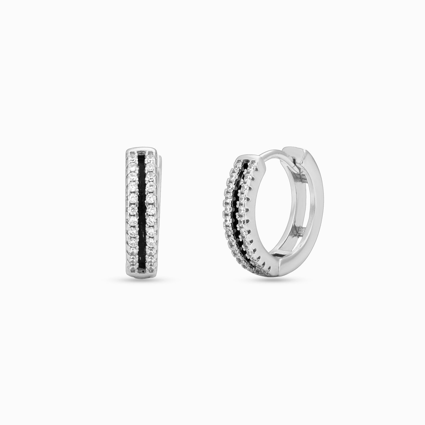 Rose Gold & Silver Huggie Hoops