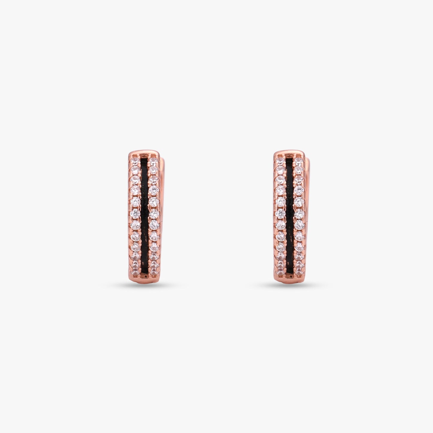 Rose Gold & Silver Huggie Hoops