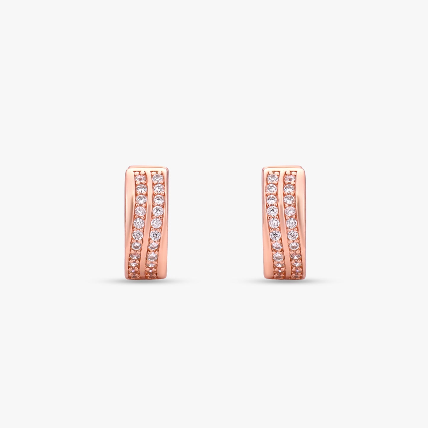 Double Row Huggie Earrings