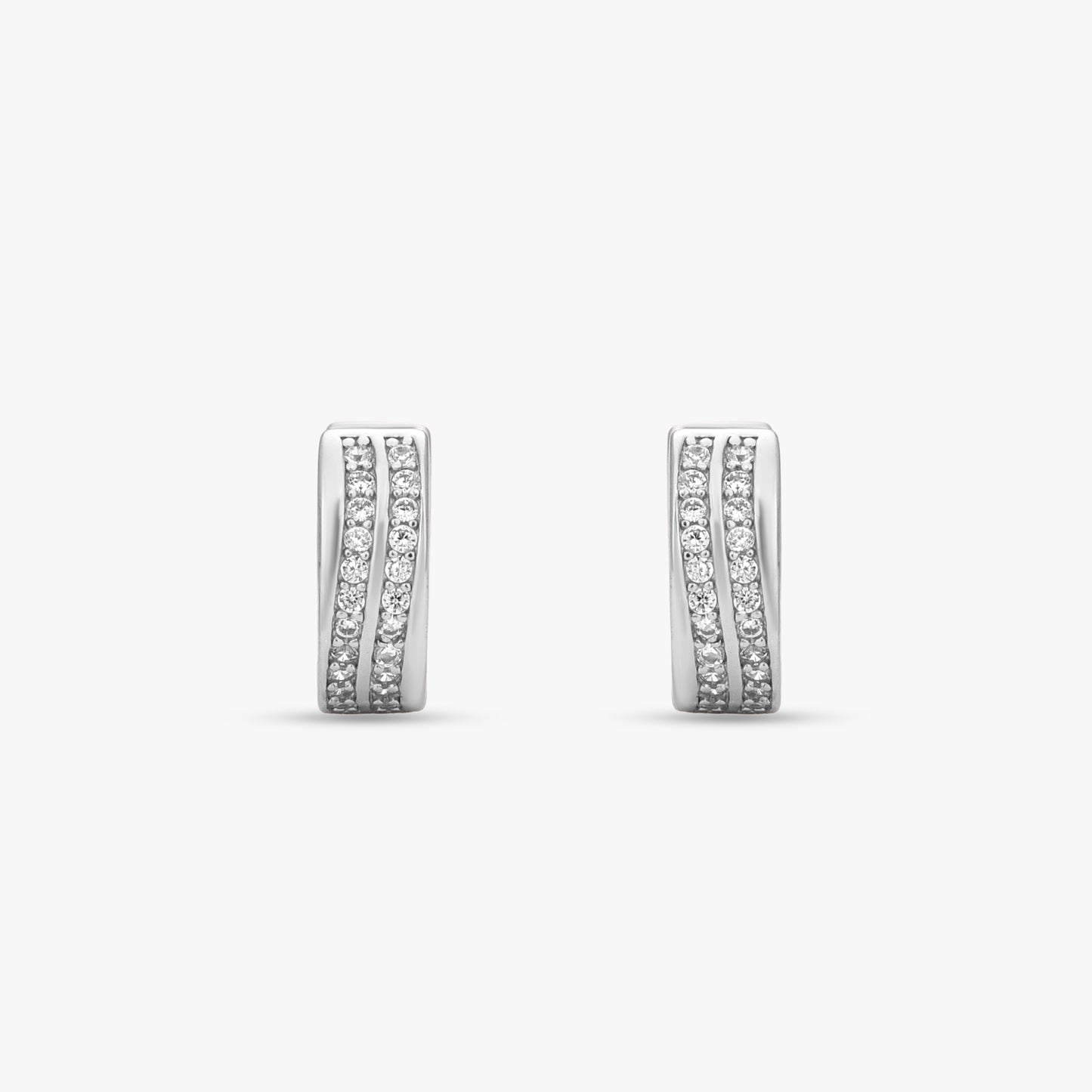Double Row Huggie Earrings