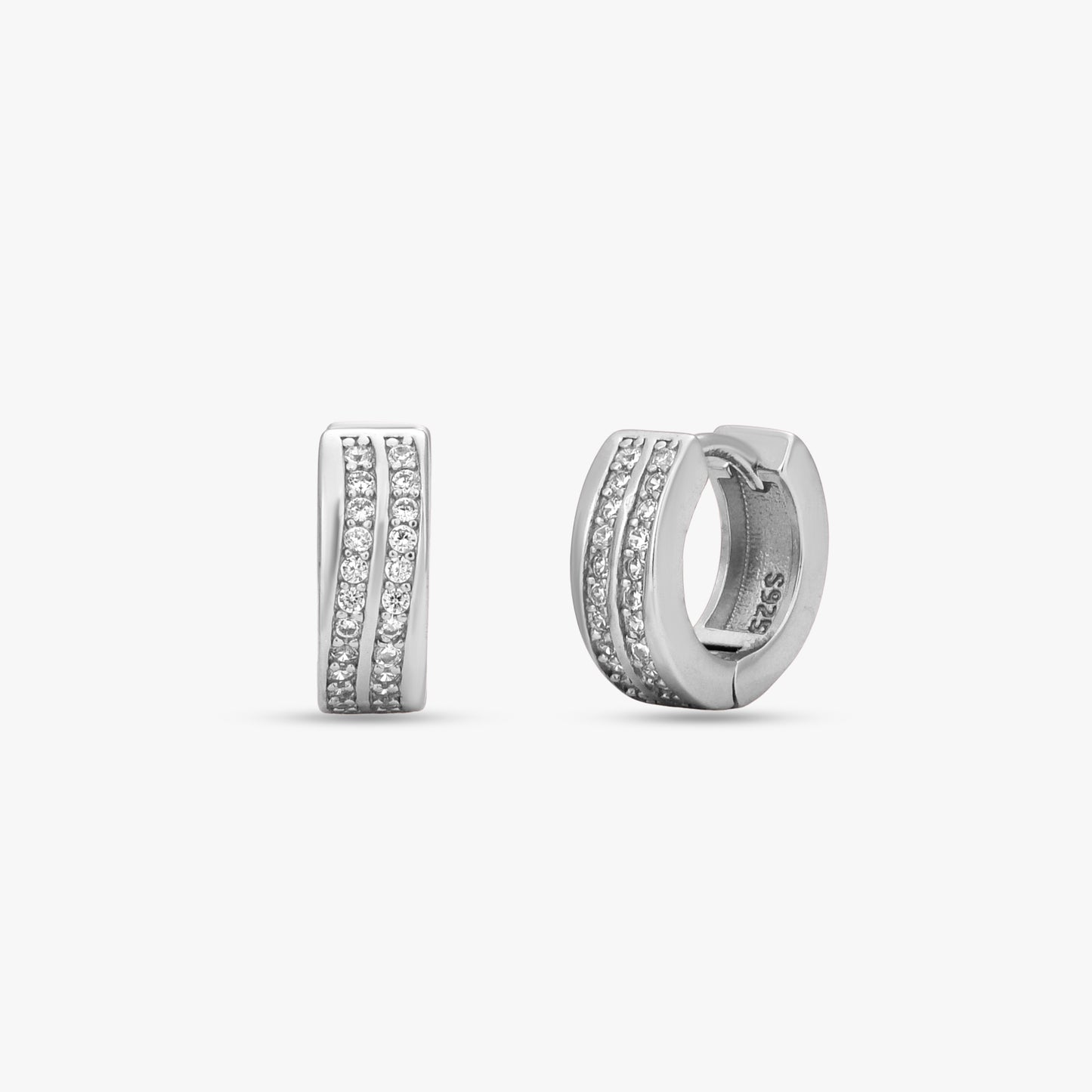 Double Row Huggie Earrings